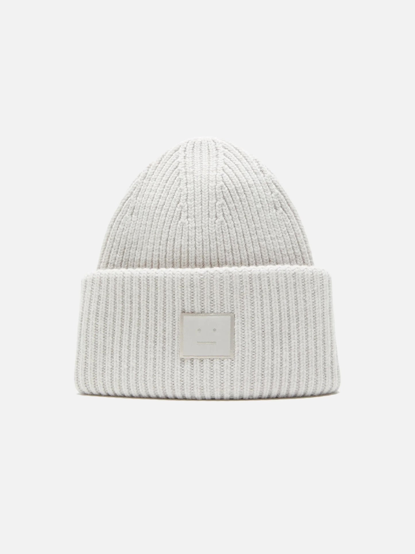 ACNE STUDIOS - Beanie mit Face Logo aus Wollgemisch in Hellgrau - Light grey