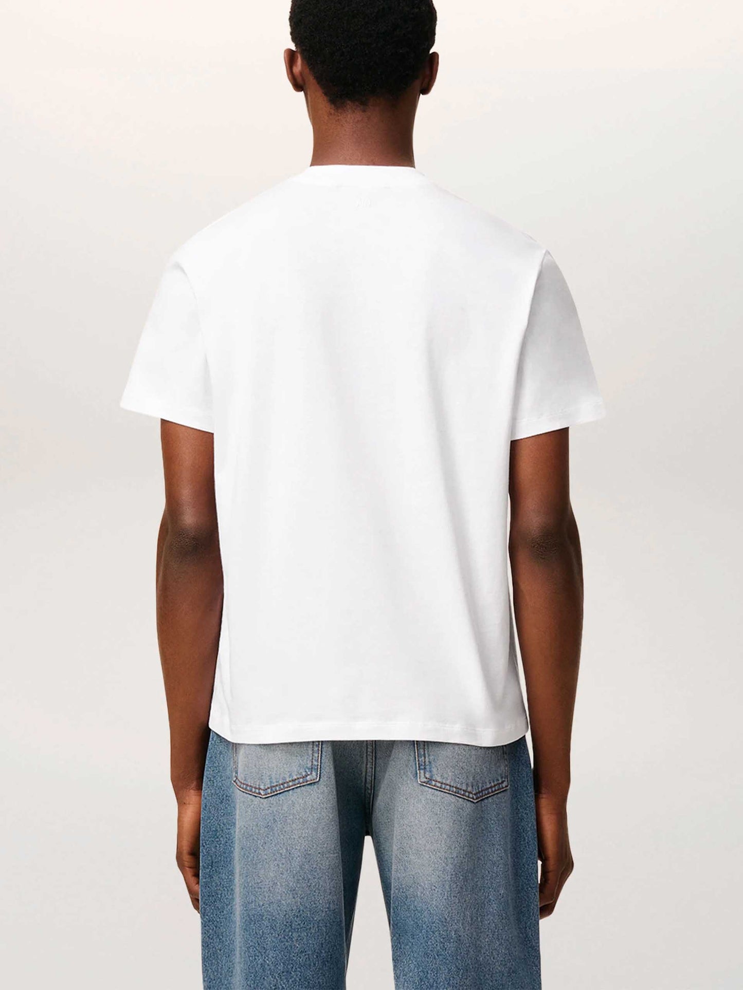 AMI PARIS - Basic T-Shirt mit rotem Ami De Coeur Logo Weiß - White