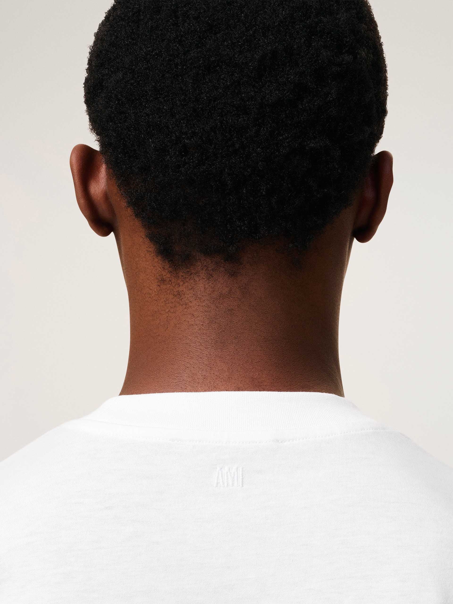 AMI PARIS - Basic T-Shirt mit rotem Ami De Coeur Logo Weiß - White