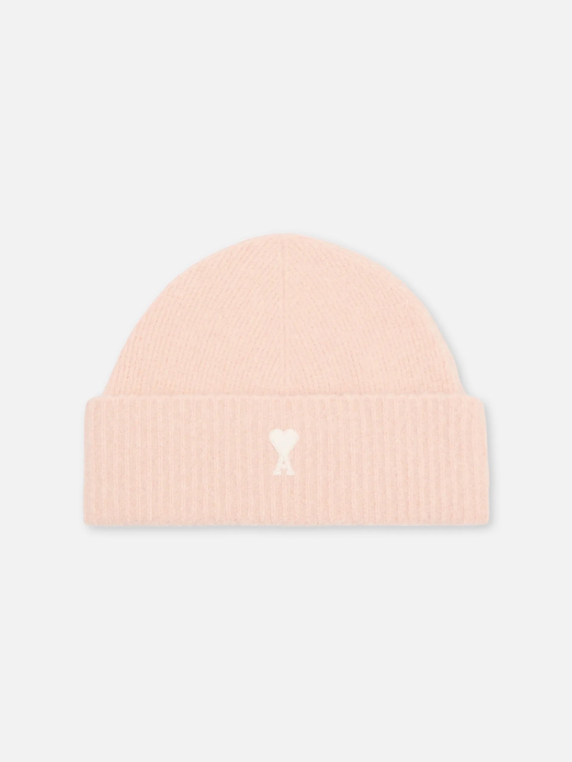 AMI PARIS - Ami De Coeur Mütze aus Alpakastrick in Rosa / Off-White - Pink / Off-White