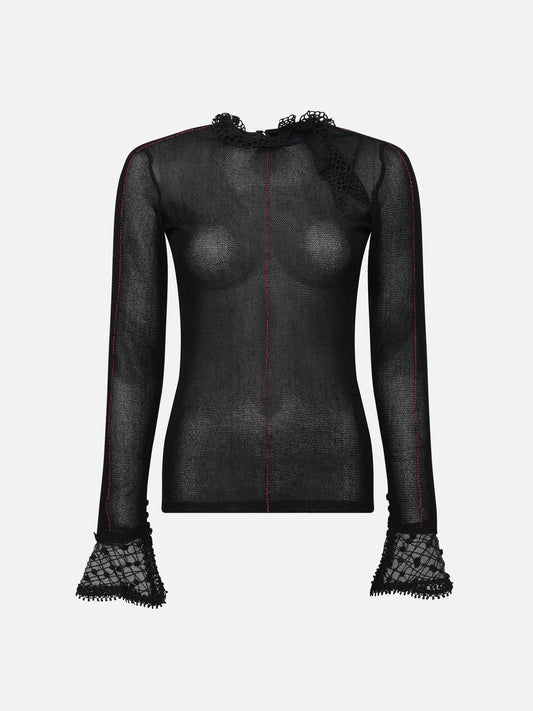 ISABEL MARANT - Sarah Top mit Spitzenbesatz für Damen in Schwarz - Black