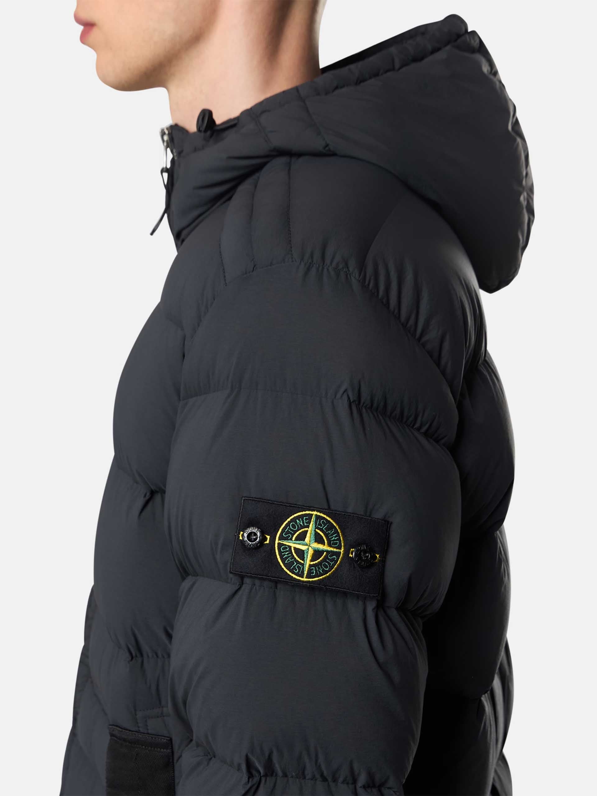 STONE ISLAND - Daunenjacke mit Kapuze für Herren in Schwarz - Black