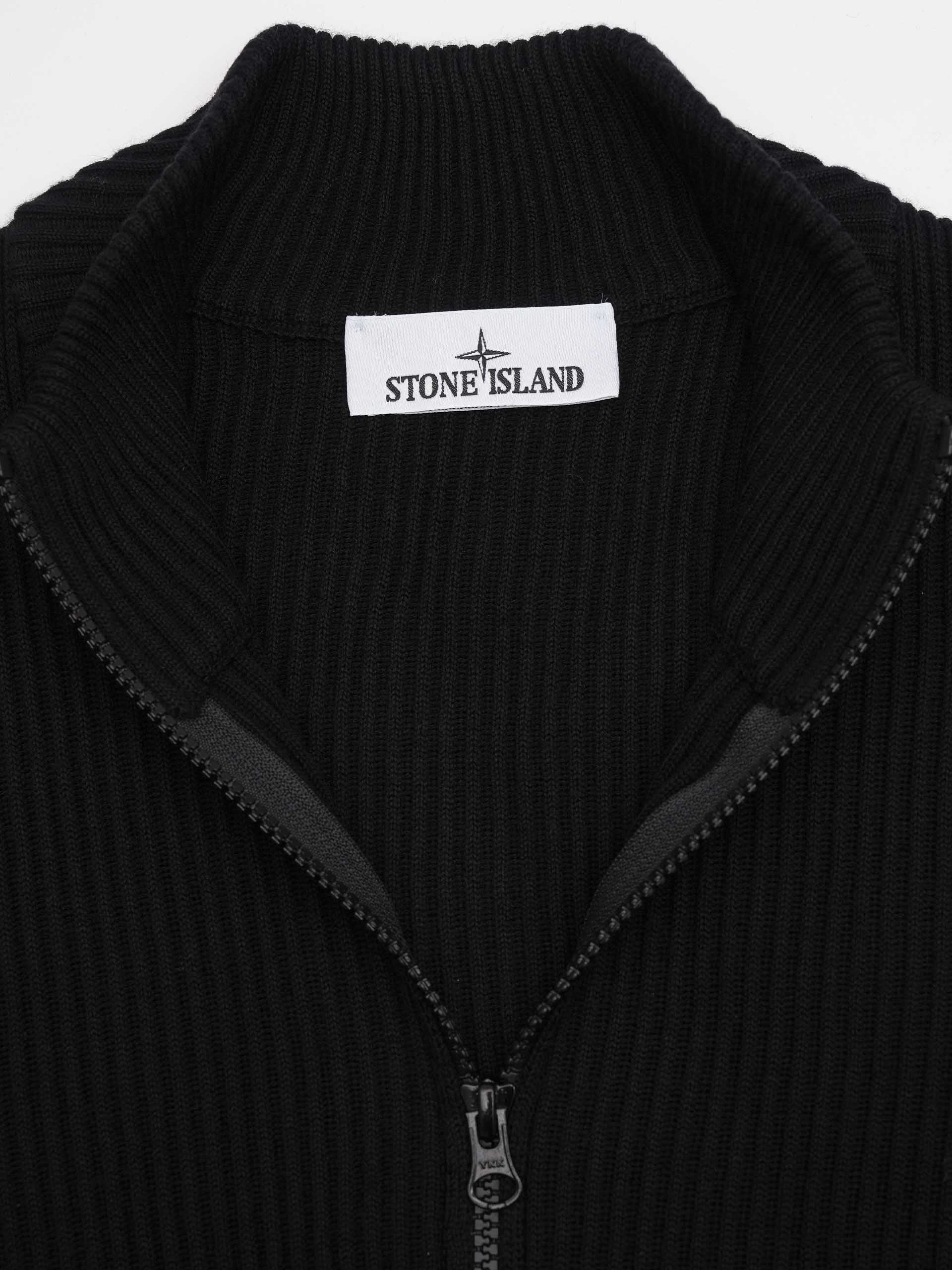 STONE ISLAND - Strickjacke aus gerippter Wolle für Herren