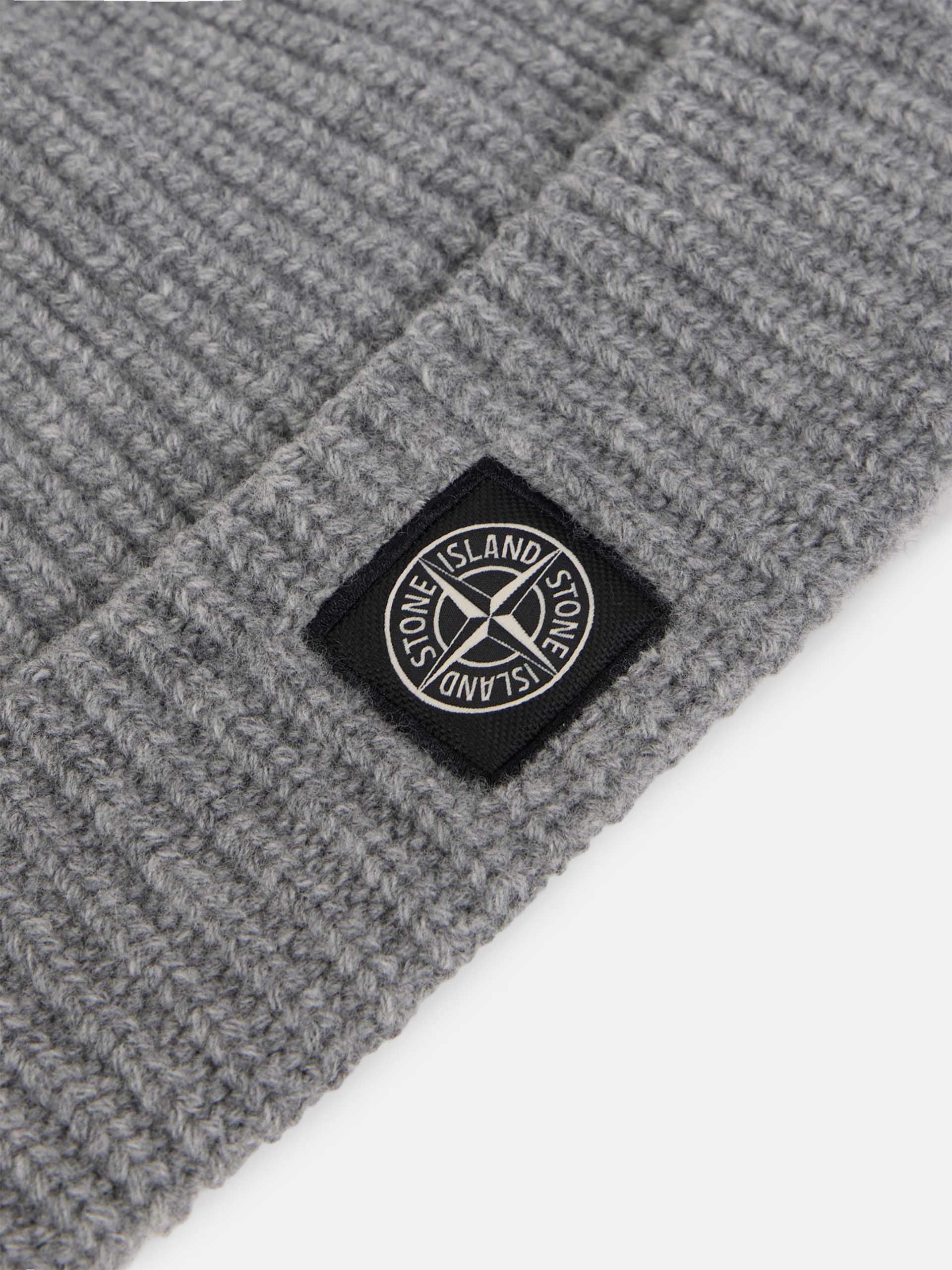 STONE ISLAND - Mütze mit Logo-Patch für Herren in Hellgrau - Light grey