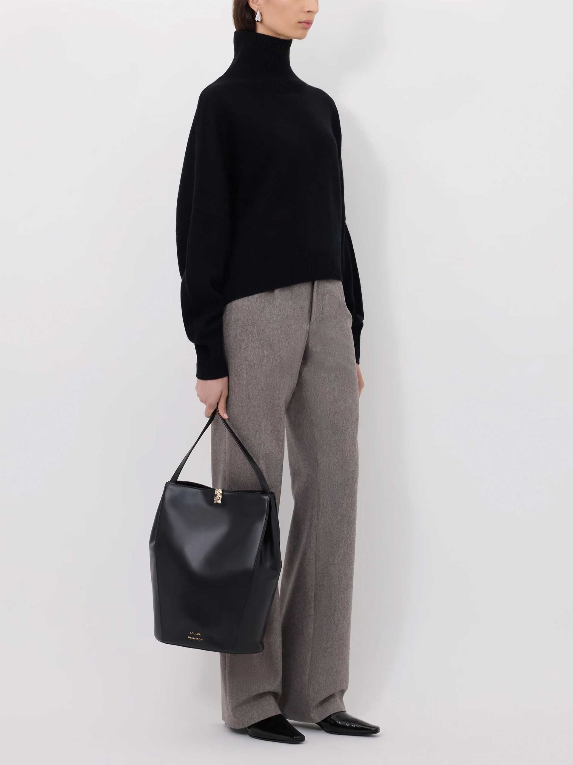 LOULOU DE SAISON - Luke Pullover mit Stehkragen für Damen in Schwarz - Black