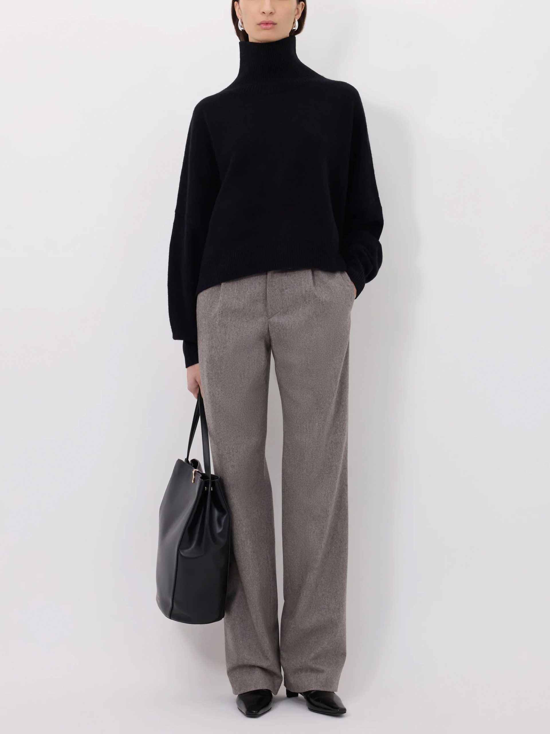 LOULOU DE SAISON - Luke Pullover mit Stehkragen für Damen in Schwarz - Black