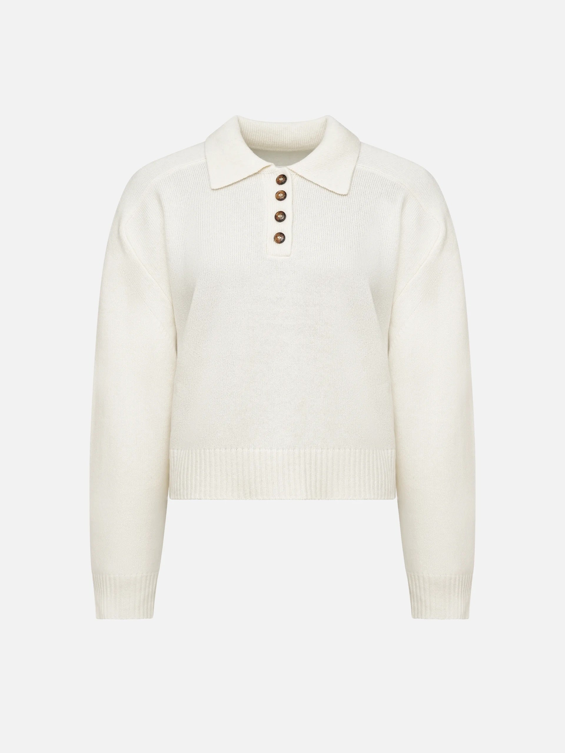 LOULOU DE SAISON - Homere Polo-Pullover für Damen in Cremeweiß - Cream white