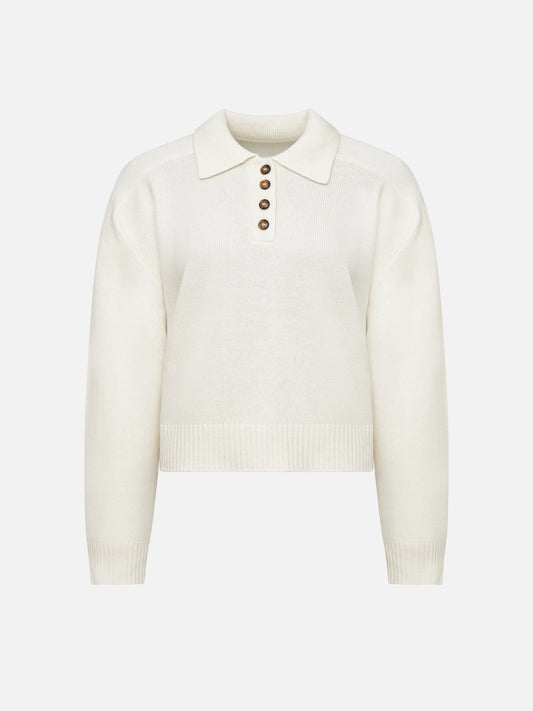 LOULOU DE SAISON - Homere Polo-Pullover für Damen in Cremeweiß - Cream white