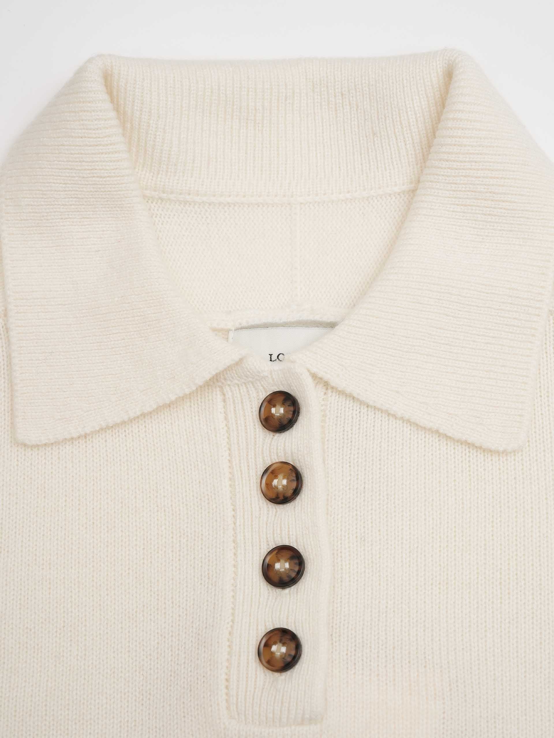 LOULOU DE SAISON - Homere Polo-Pullover für Damen in Cremeweiß - Cream white