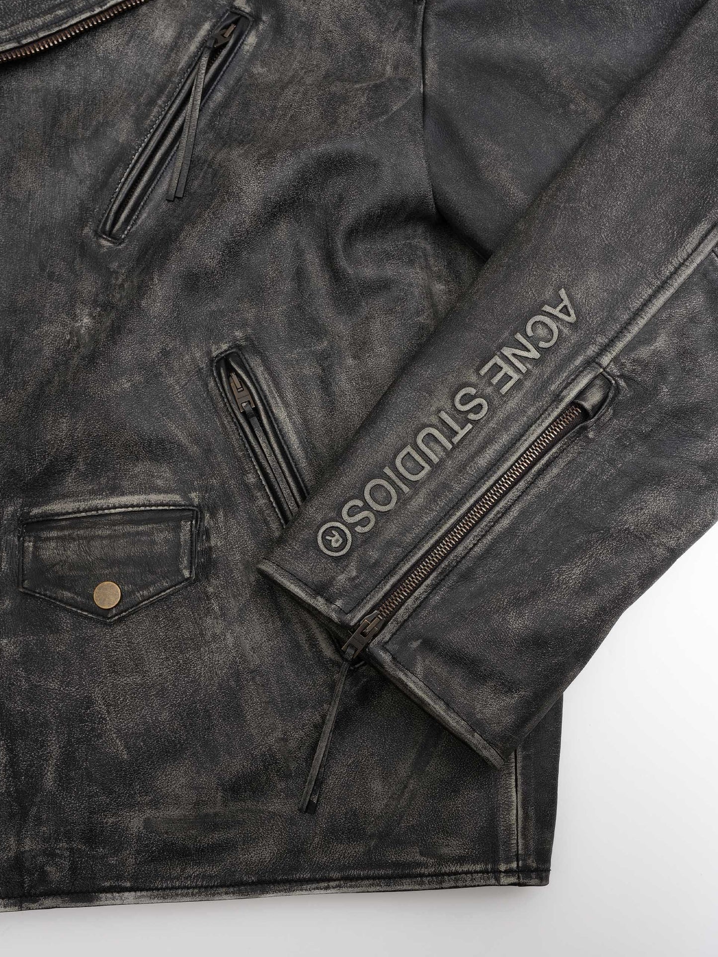ACNE STUDIOS - Biker-Lederjacke mit Logo für Herren