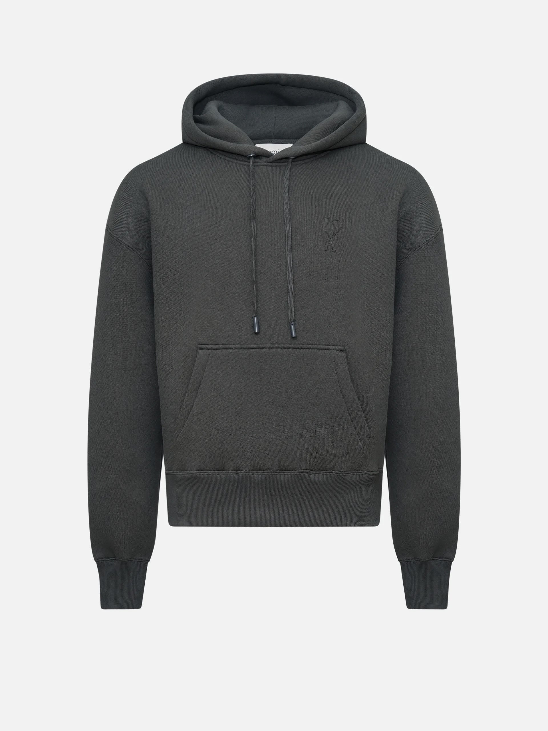 AMI PARIS - Ami De Coeur Hoodie mit Logo-Prägung in Anthrazitgrau - Anthracite grey