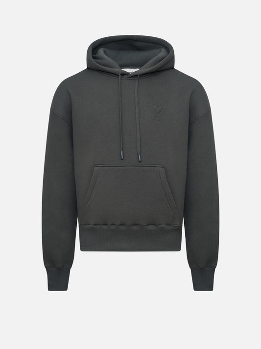 AMI PARIS - Ami De Coeur Hoodie mit Logo-Prägung in Anthrazitgrau - Anthracite grey