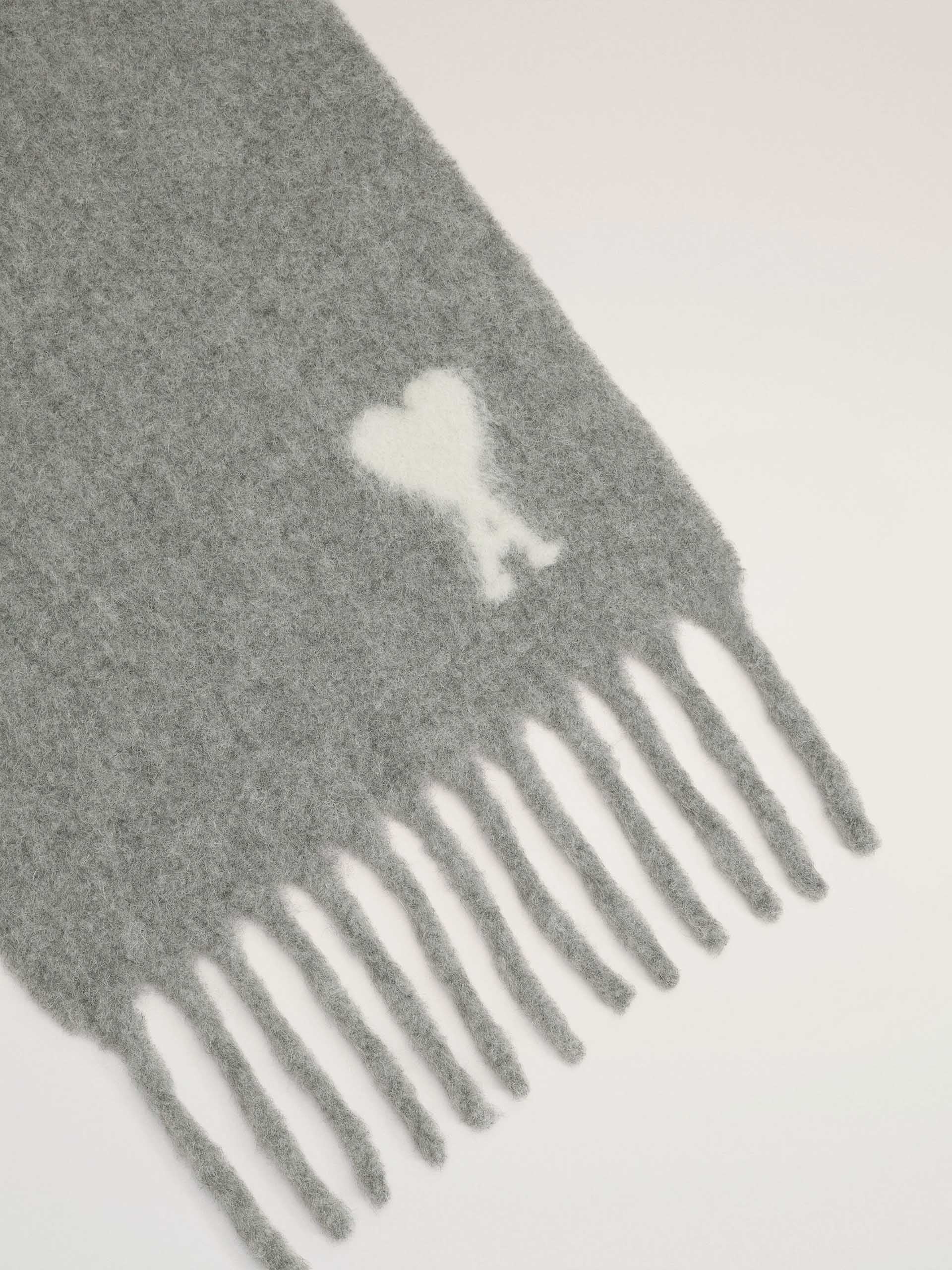 AMI PARIS - Schal Ami De Coeur mit Logo-Stickerei in Grau / Weiß - Grey / White
