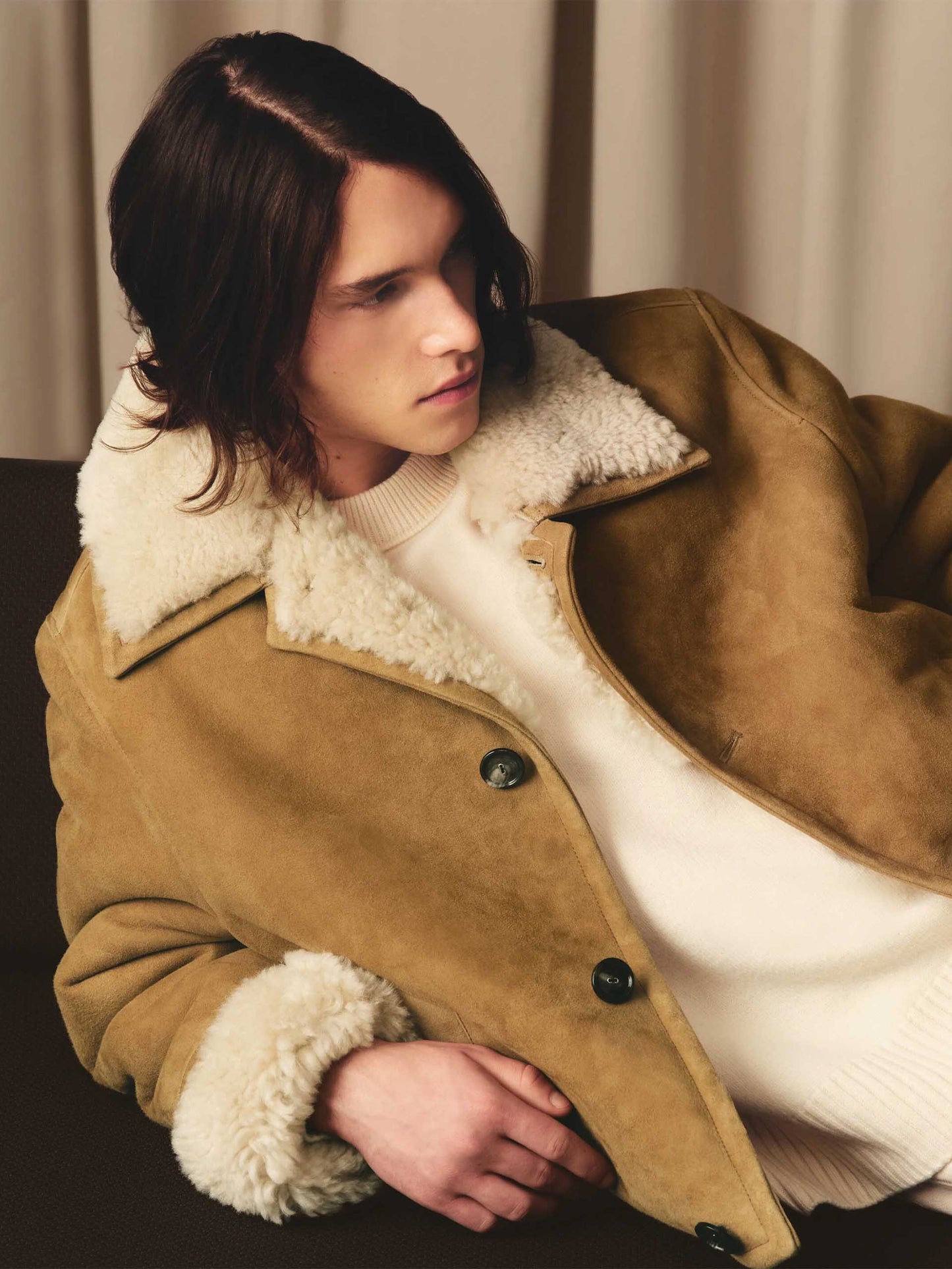 AMI PARIS - Geknöpfte Shearling-Jacke für Herren