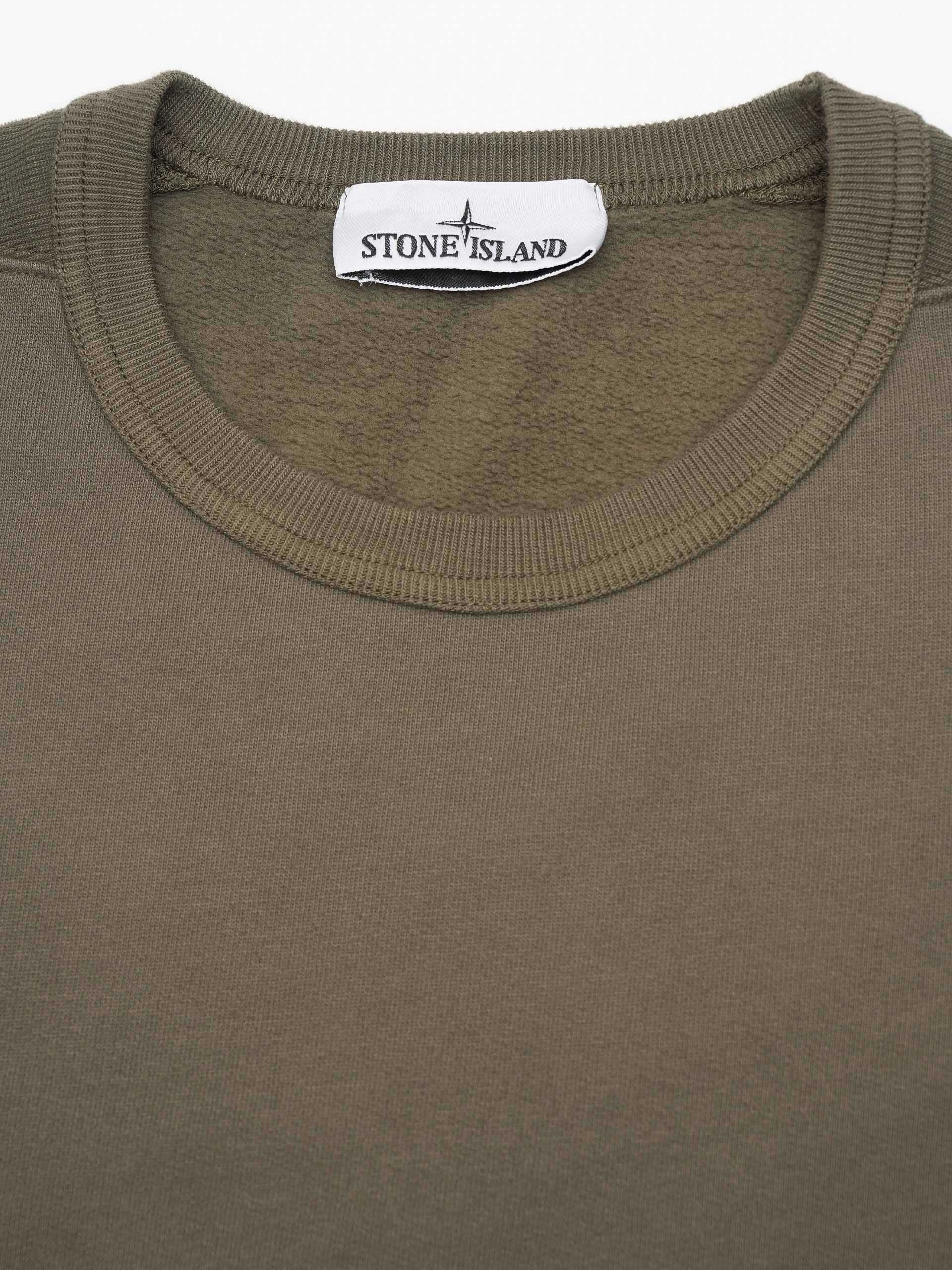 STONE ISLAND - Sweatshirt mit Logo-Patch für Herren in Militärgrün - Military green