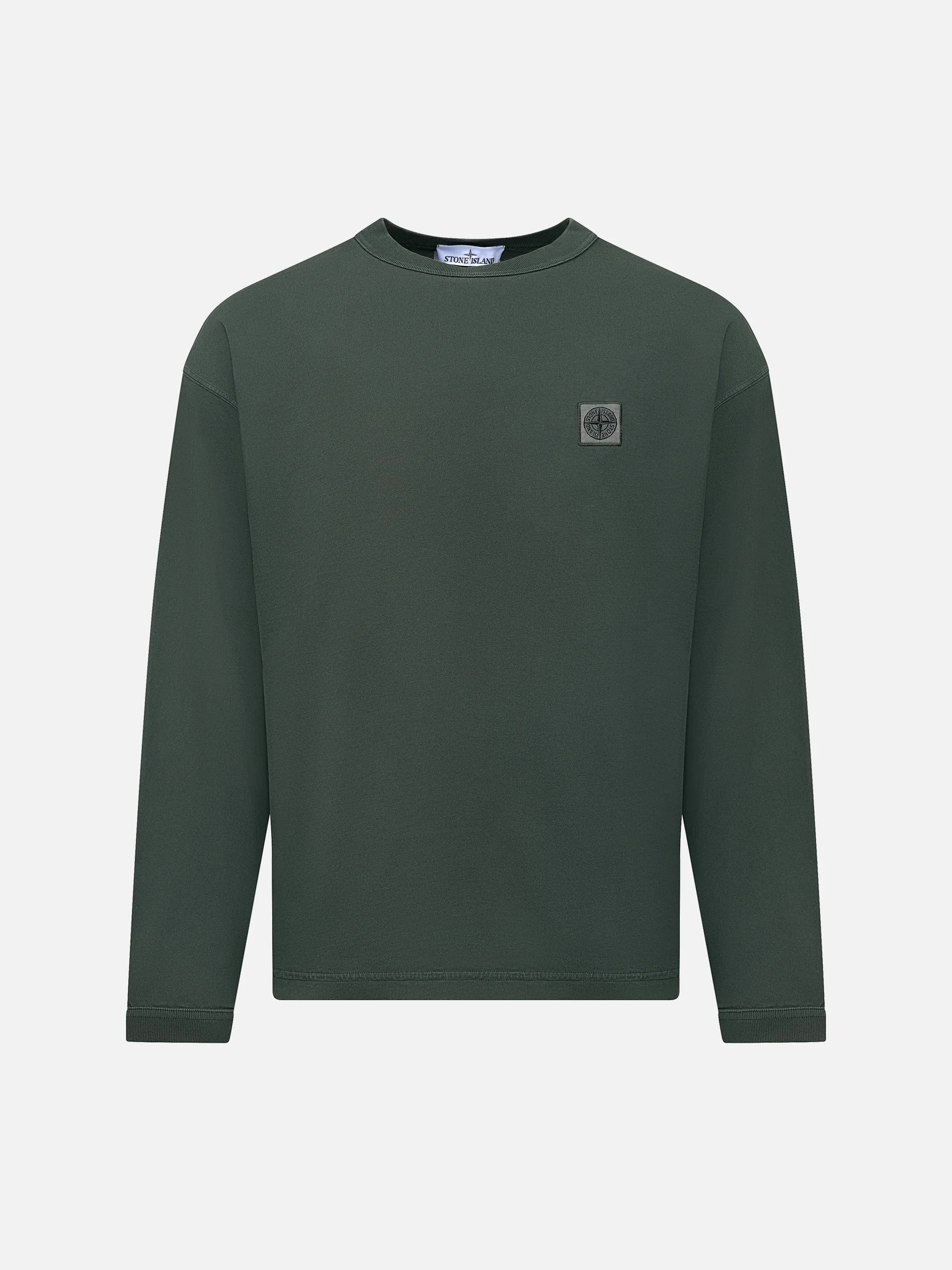 STONE ISLAND - Longsleeve aus Baumwolle für Herren in Wacholdergrün - Juniper green