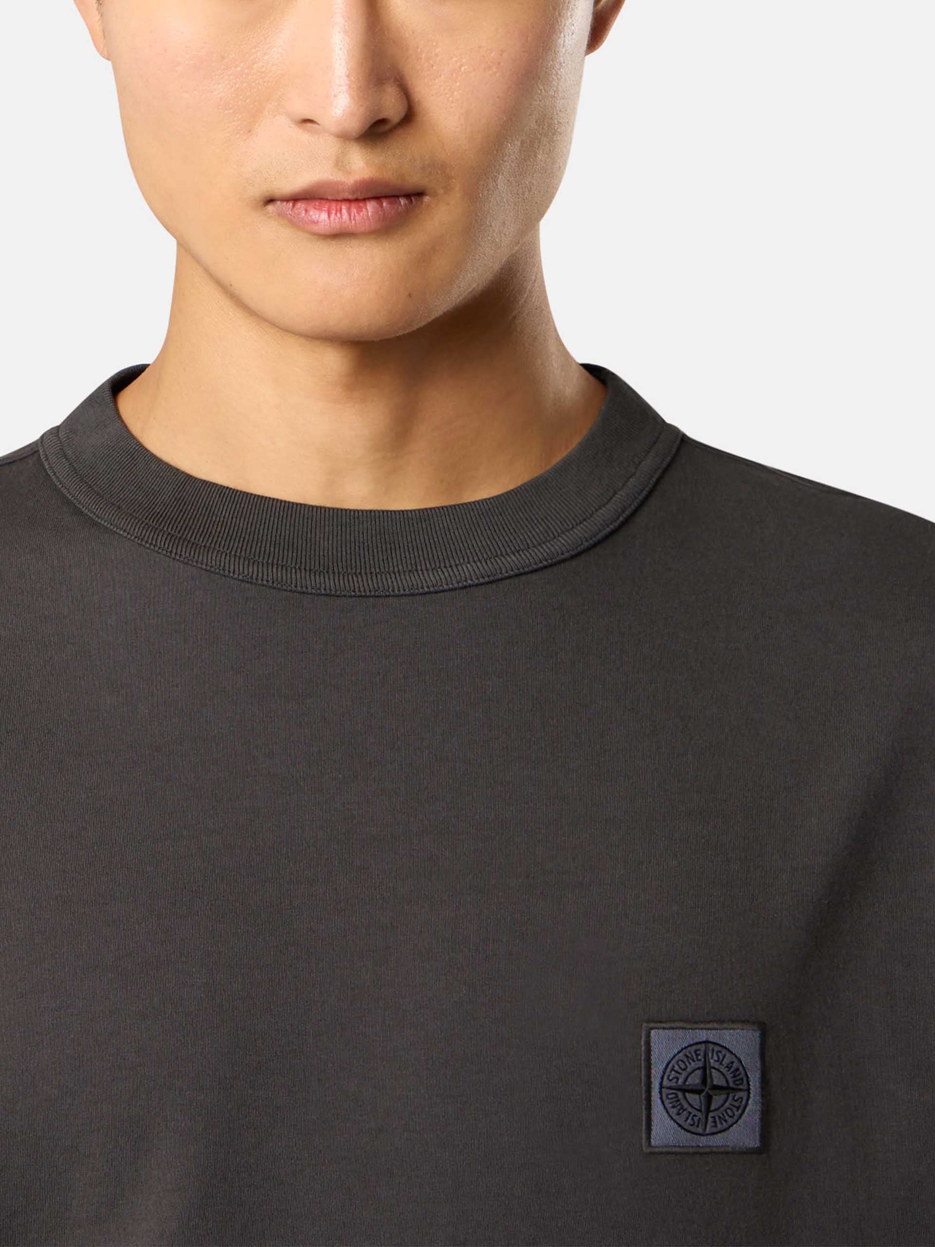 STONE ISLAND - Longsleeve aus Baumwolle für Herren in Bleigrau - Lead grey