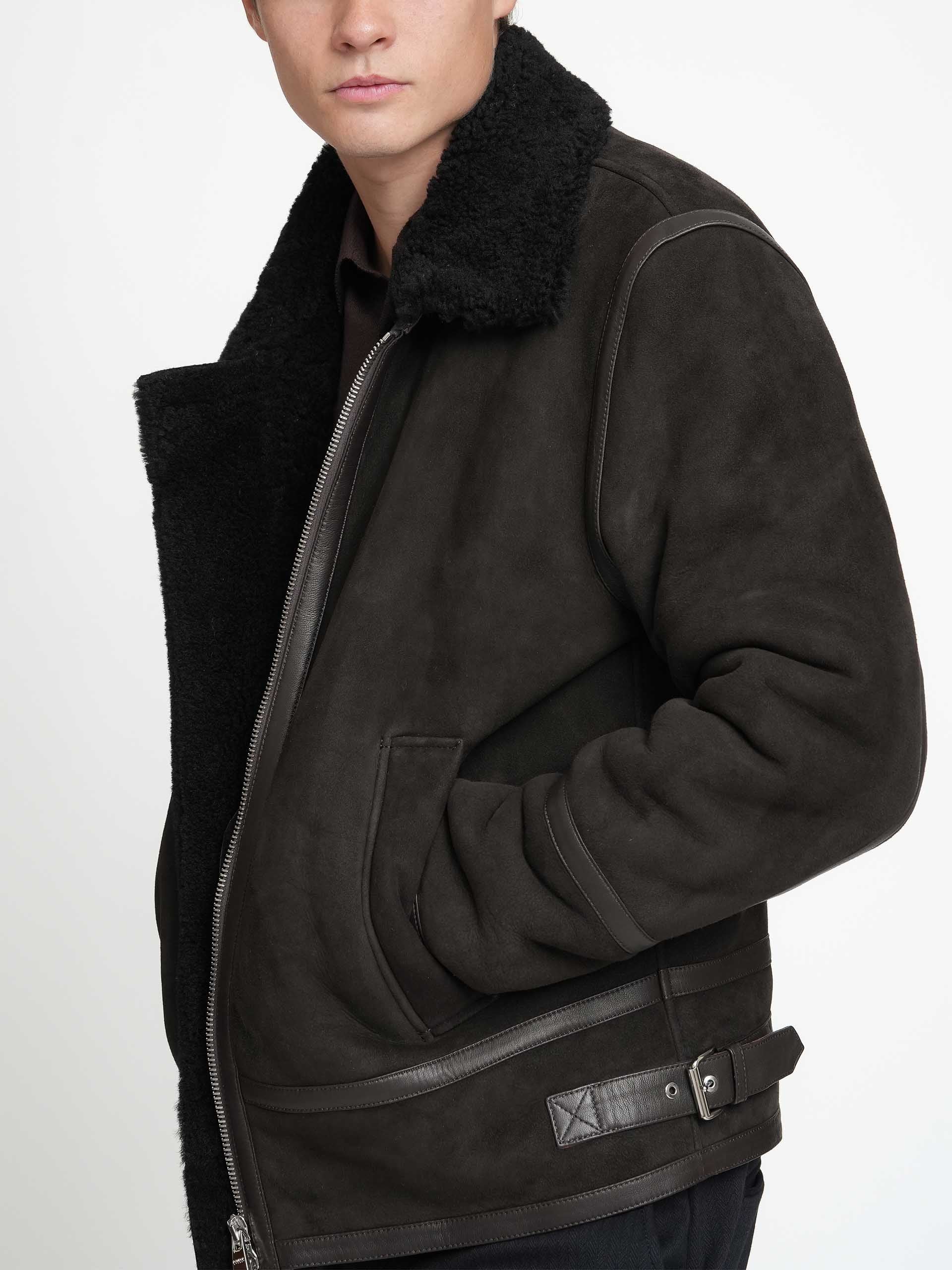 DONDUP - Shearling-Jacke aus Veloursleder für Herren