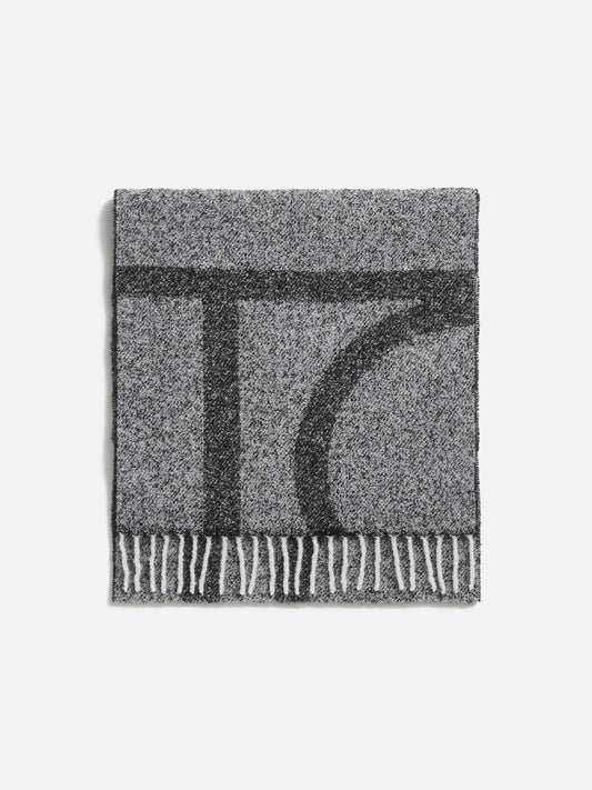 TOTEME - Schal mit Monogramm-Logo für Damen in Schwarz / Weiß - Black / White