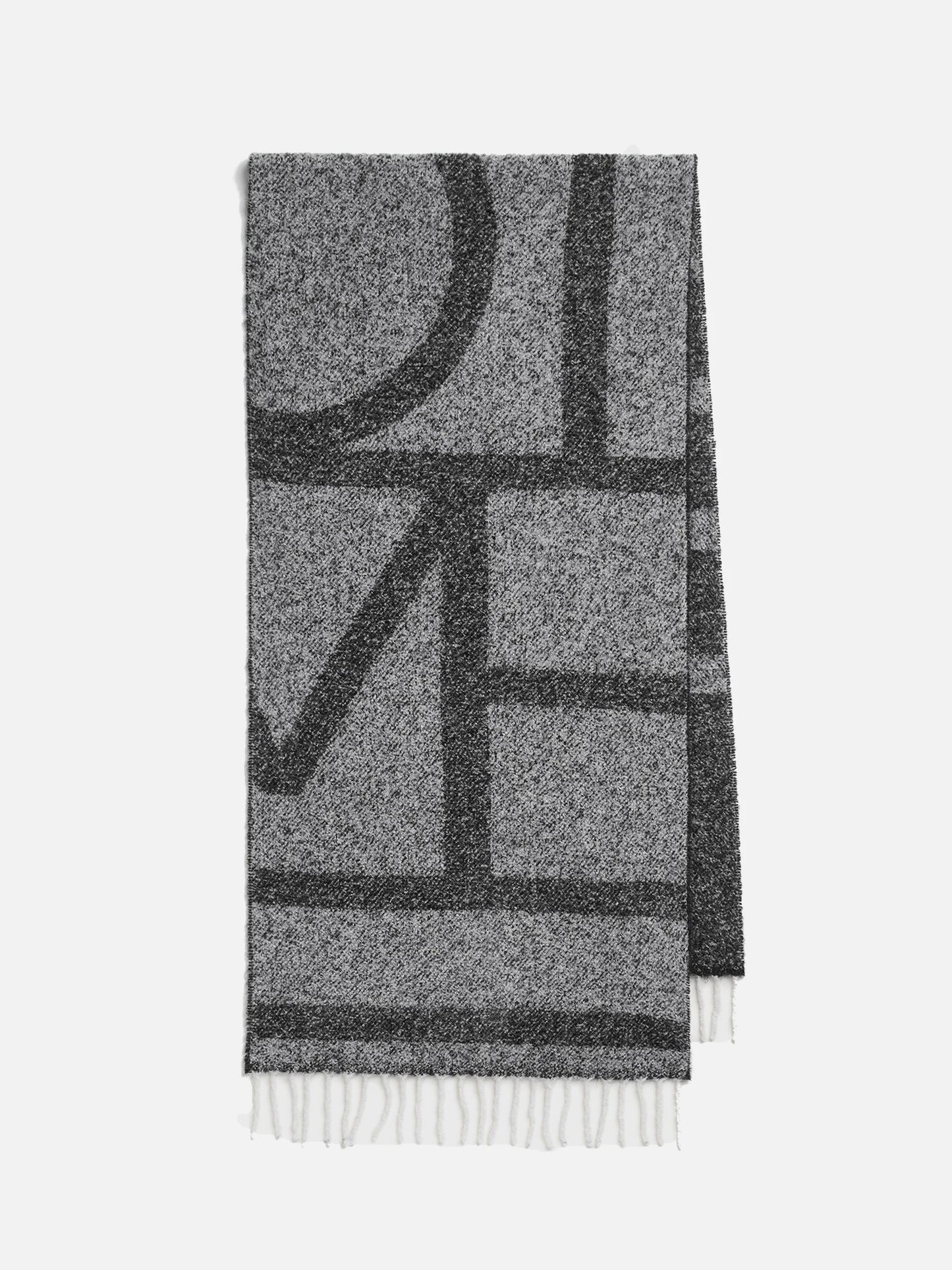 TOTEME - Schal mit Monogramm-Logo für Damen in Schwarz / Weiß - Black / White