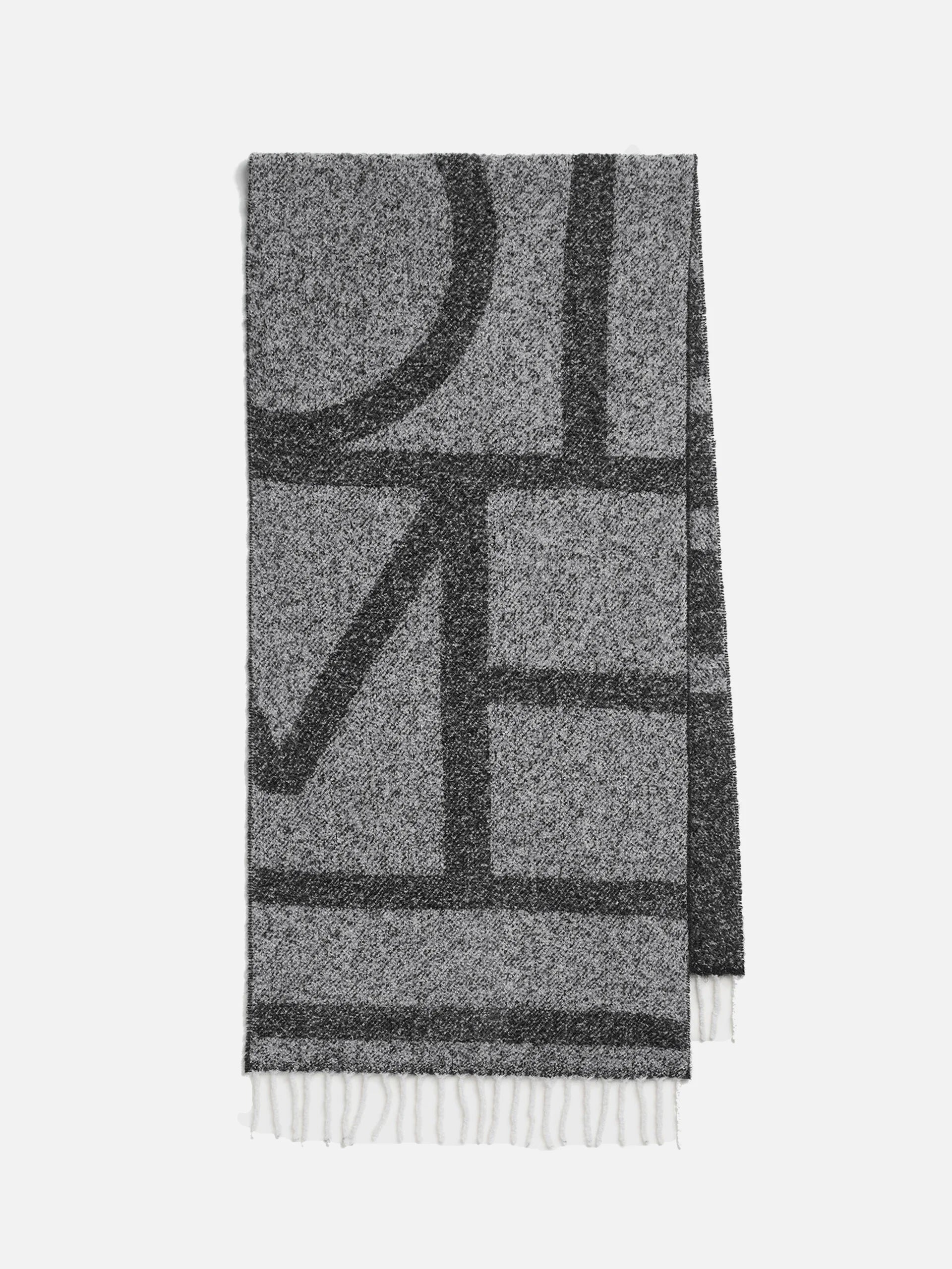 TOTEME - Schal mit Monogramm-Logo für Damen in Schwarz / Weiß - Black / White