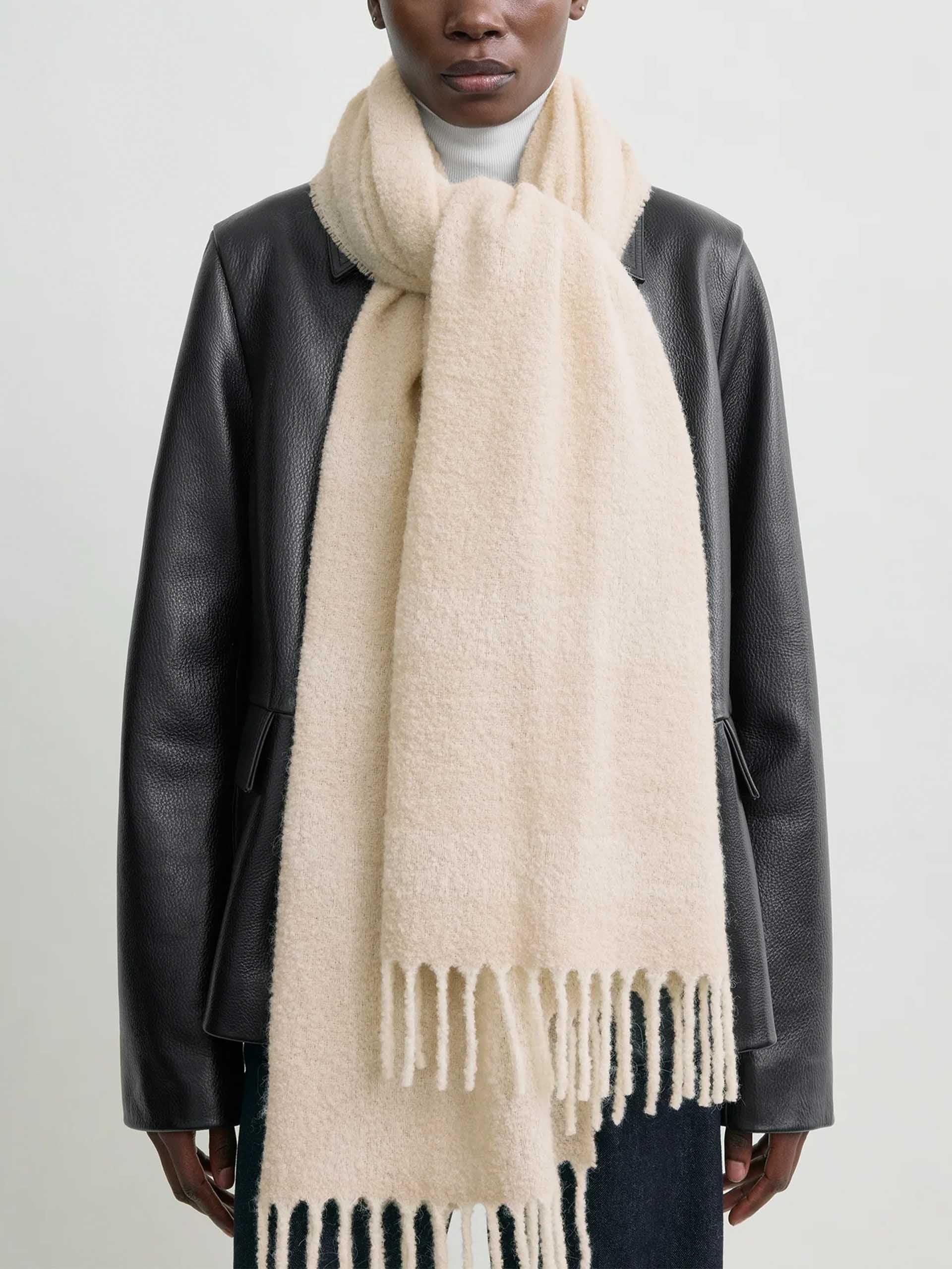 TOTEME - Schal mit Monogramm-Logo für Damen in Ecru / Weiß - Ecru / White