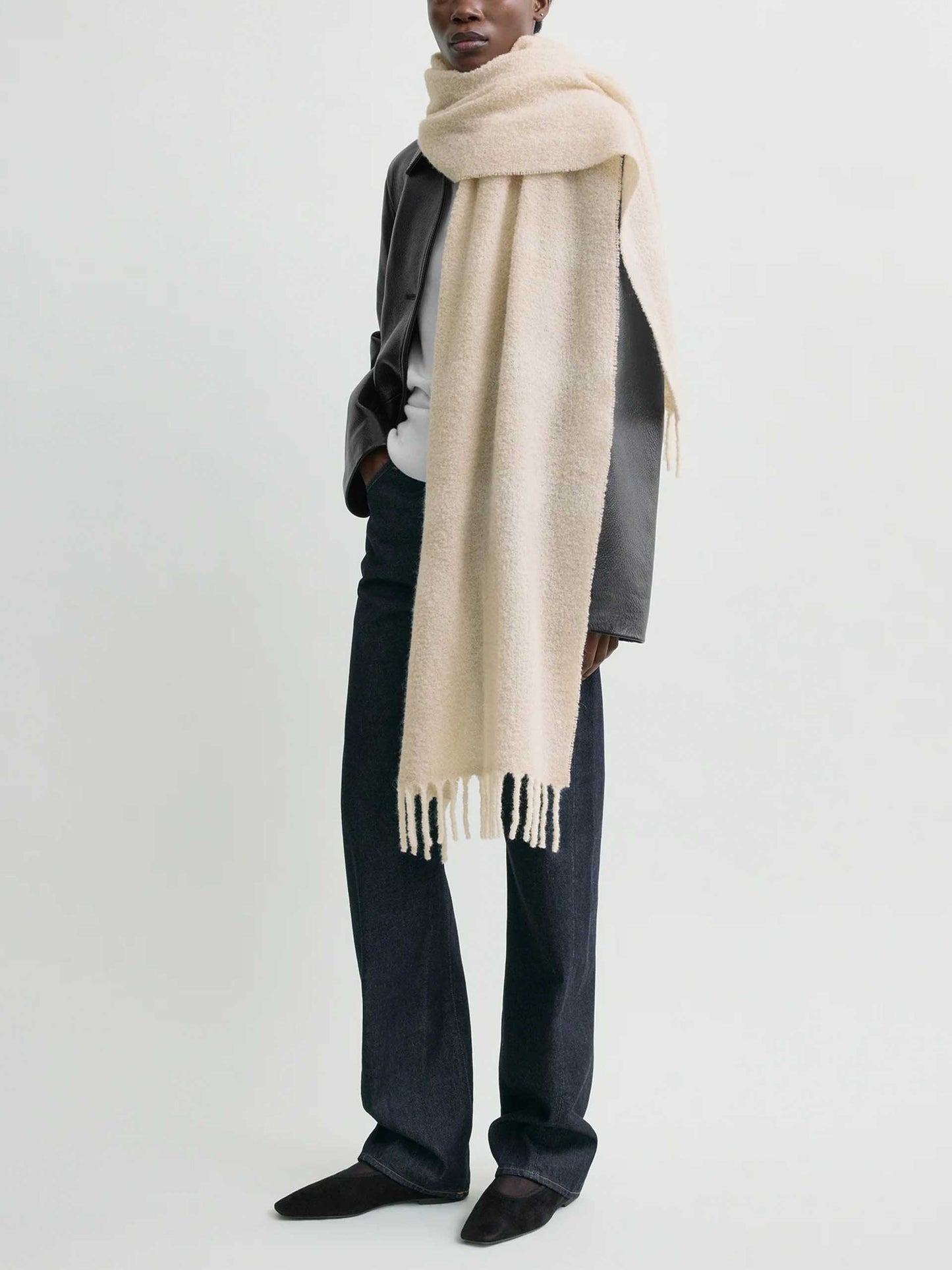 TOTEME - Schal mit Monogramm-Logo für Damen in Ecru / Weiß - Ecru / White