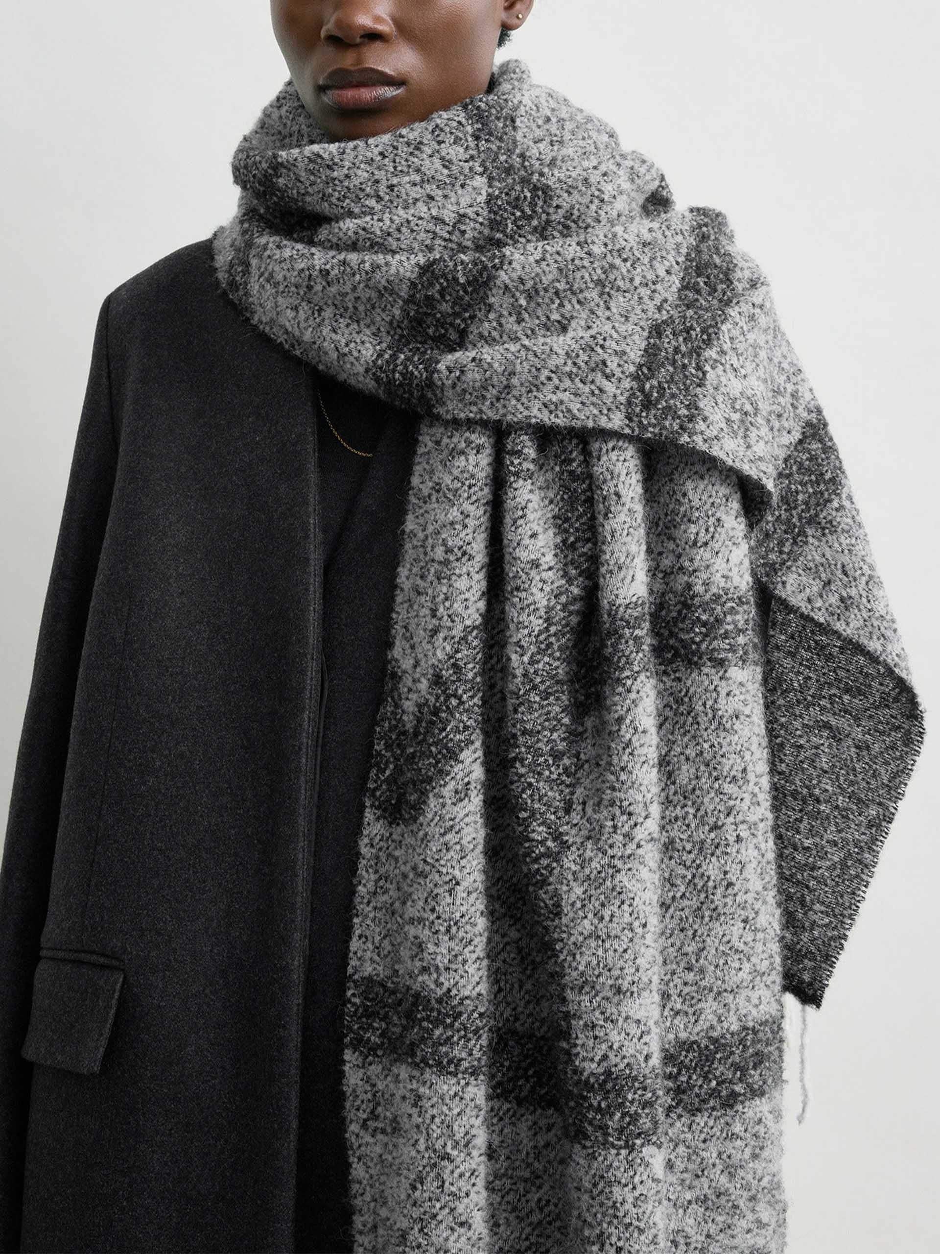 TOTEME - Schal mit Monogramm-Logo für Damen in Schwarz / Weiß - Black / White