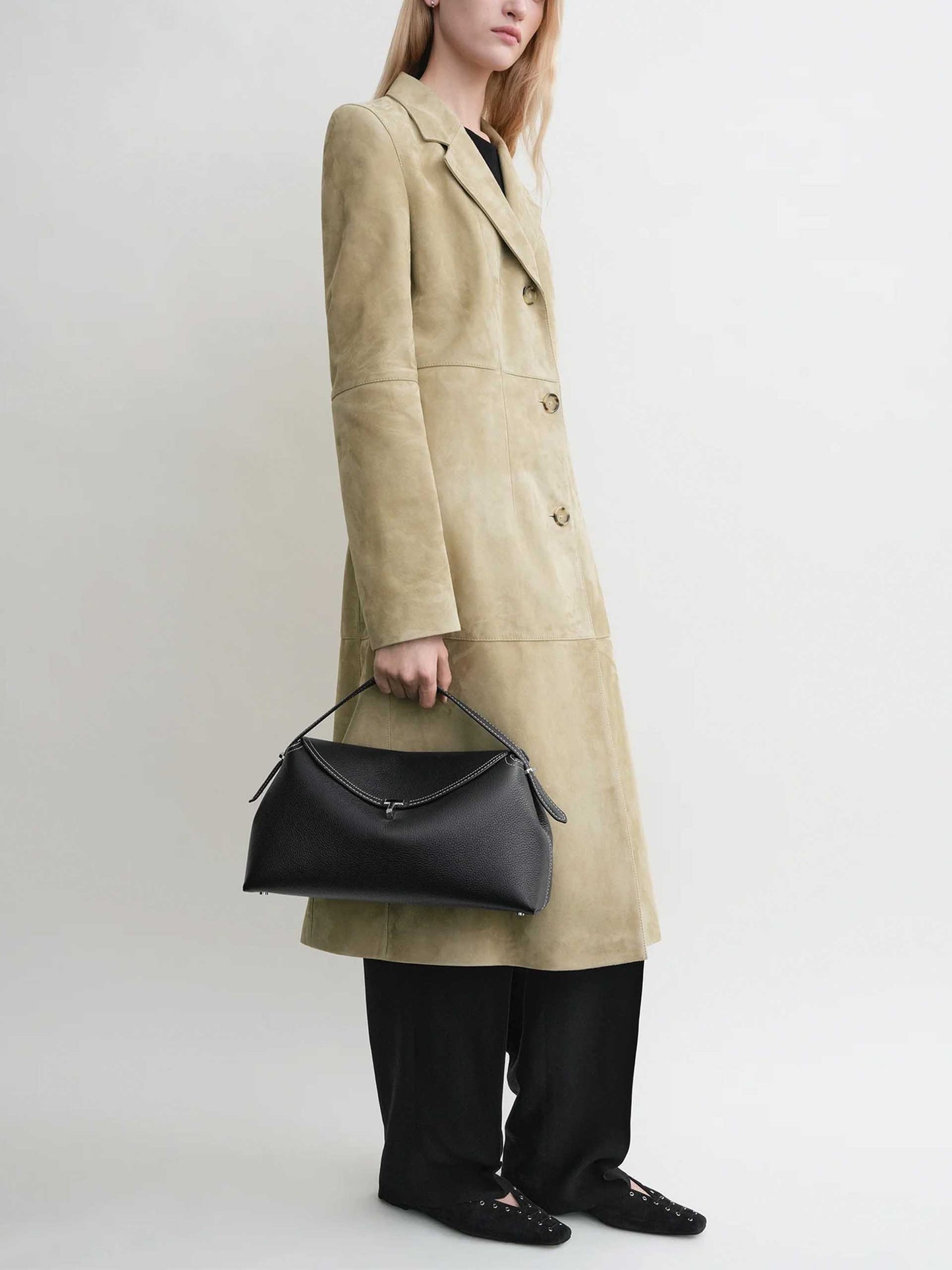 TOTEME - T-Lock Tote Bag aus genarbtem Leder