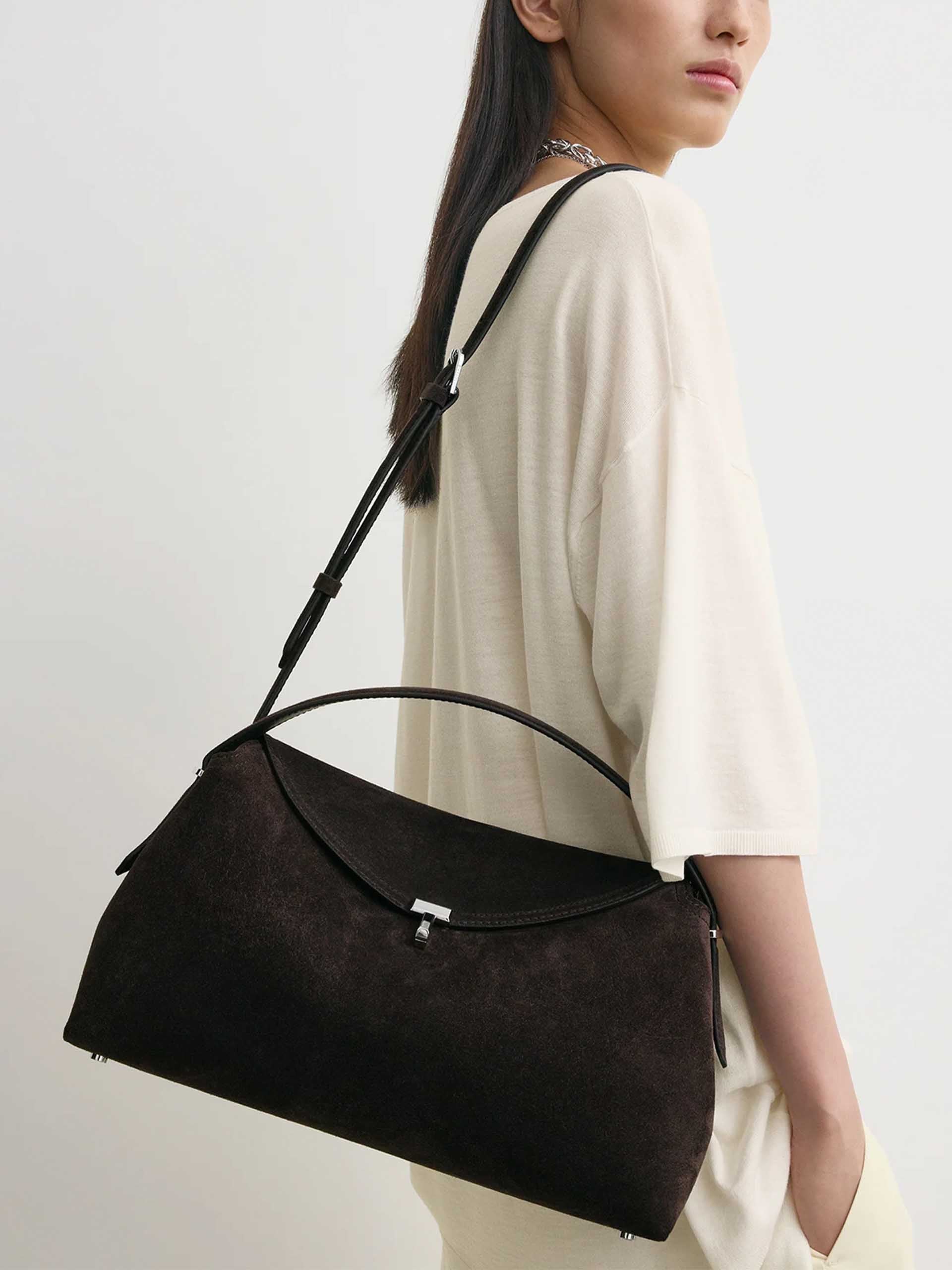 TOTEME - T-Lock Tote Bag aus Veloursleder