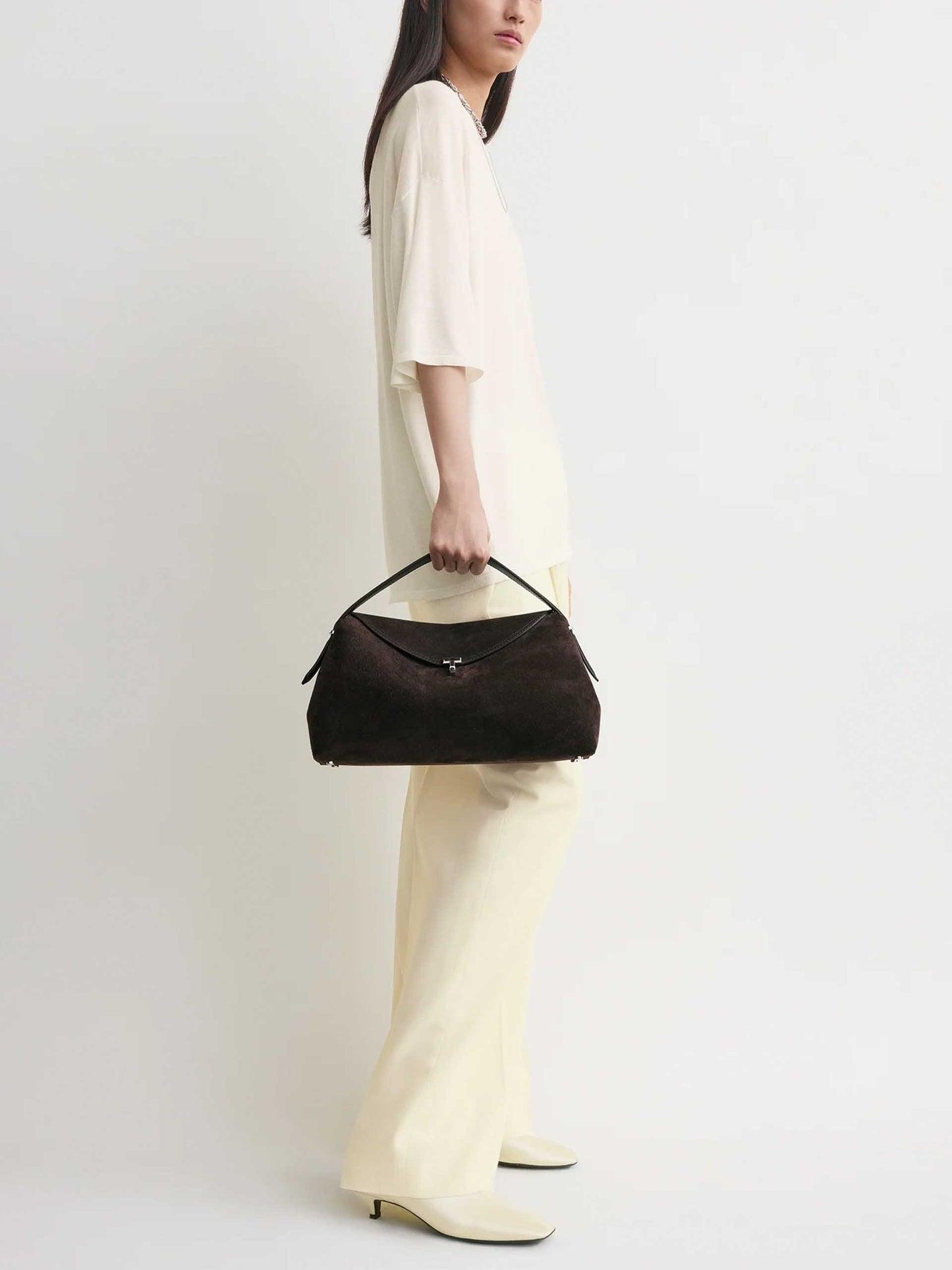 TOTEME - T-Lock Tote Bag aus Veloursleder