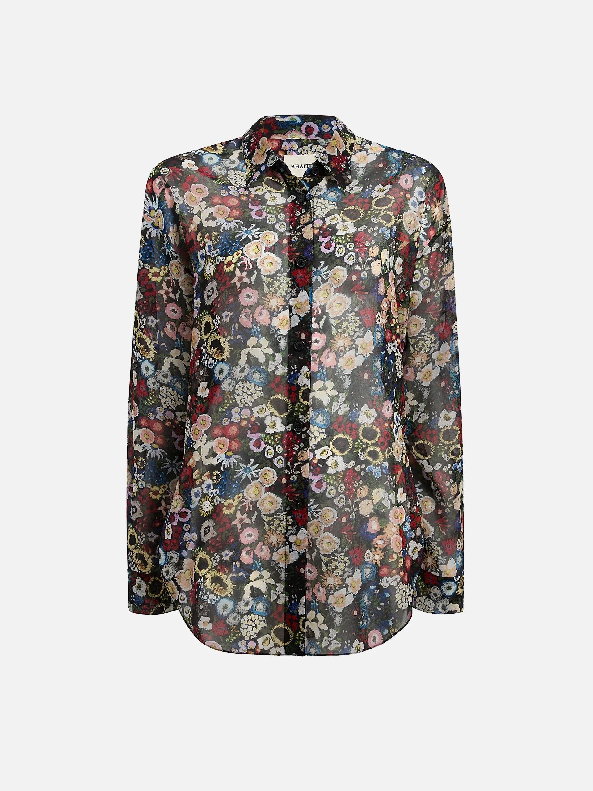 KHAITE - Goya Bluse aus Seidenchiffon für Damen in Schwarz Multi - Black Multi