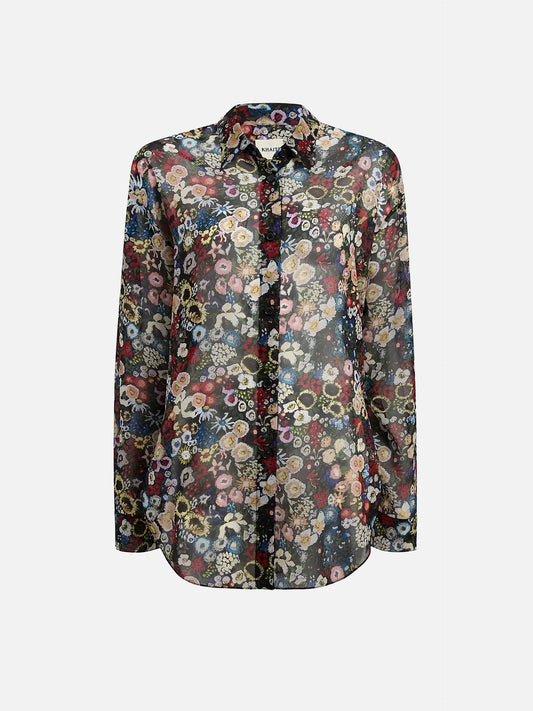 KHAITE - Goya Bluse aus Seidenchiffon für Damen in Schwarz Multi - Black Multi