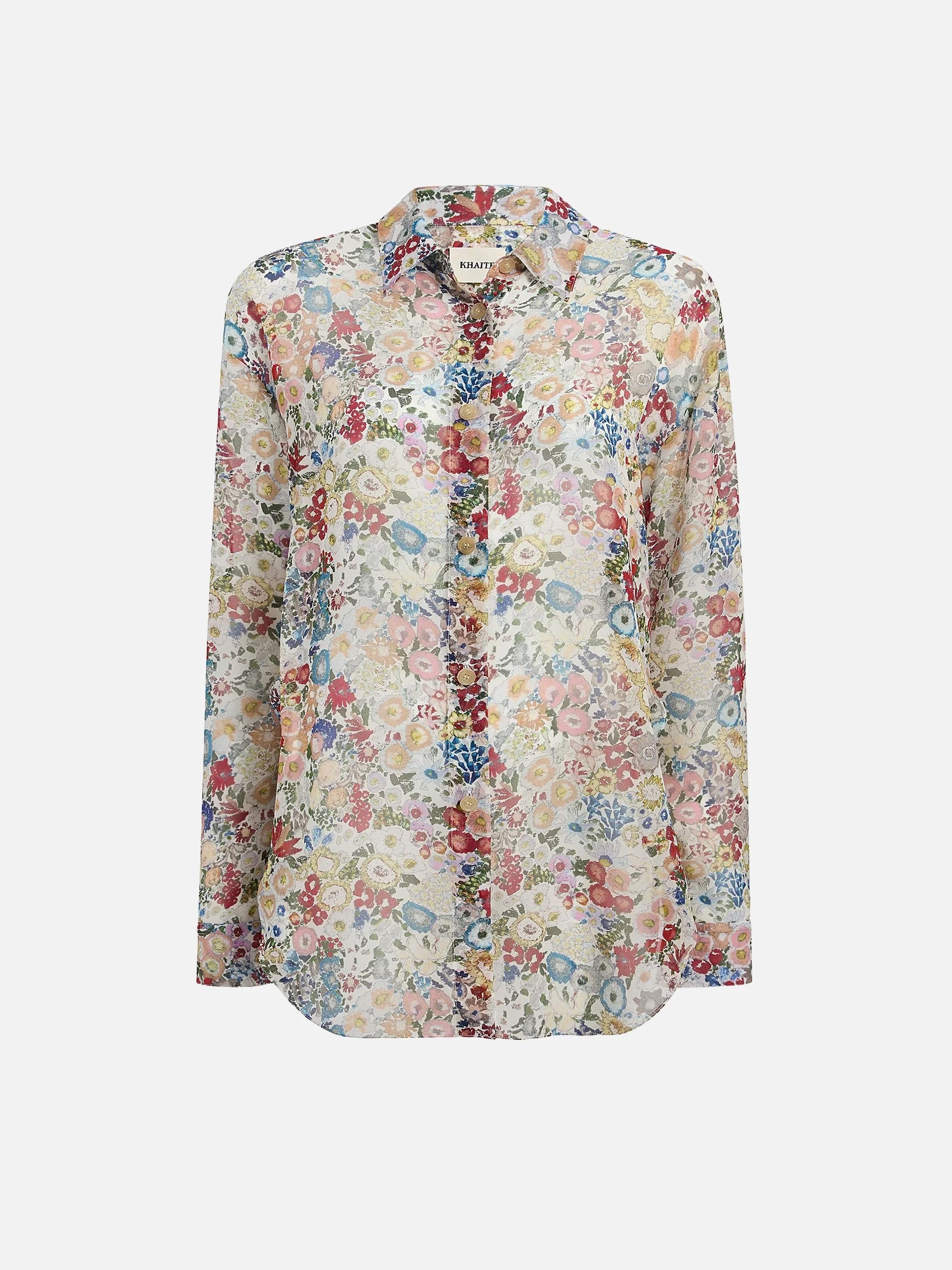 KHAITE - Goya Bluse aus Seidenchiffon für Damen in Creme Multi - Cream Multi