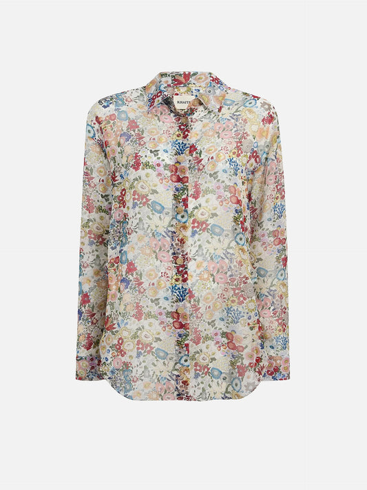 KHAITE - Goya Bluse aus Seidenchiffon für Damen in Creme Multi - Cream Multi