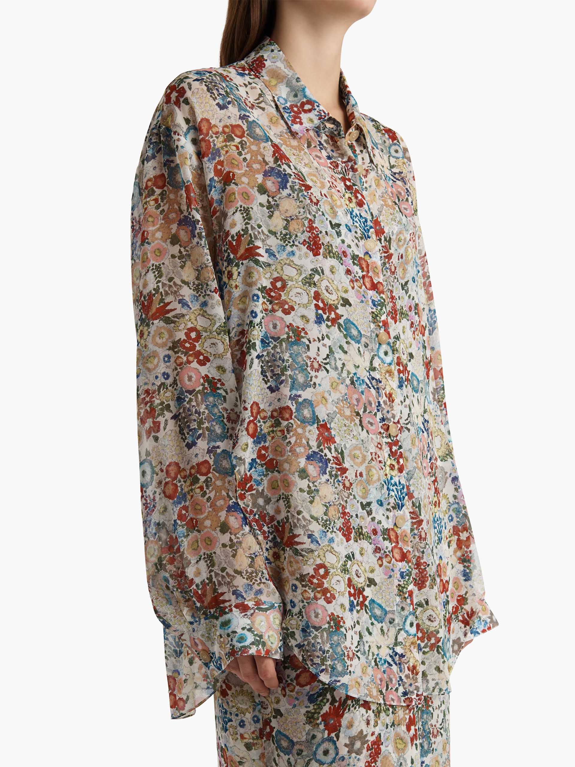 KHAITE - Goya Bluse aus Seidenchiffon für Damen in Creme Multi - Cream Multi