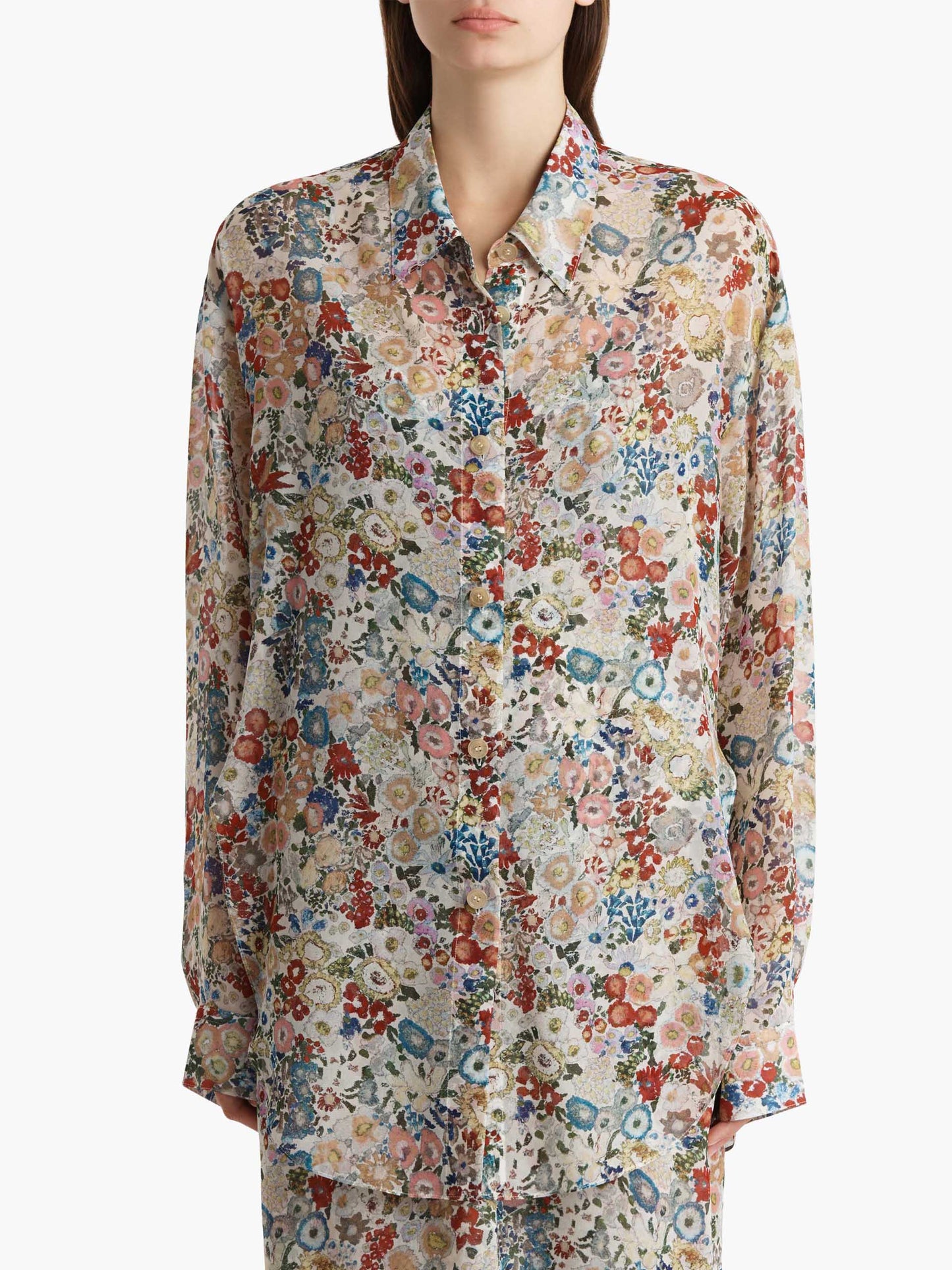 KHAITE - Goya Bluse aus Seidenchiffon für Damen in Creme Multi - Cream Multi