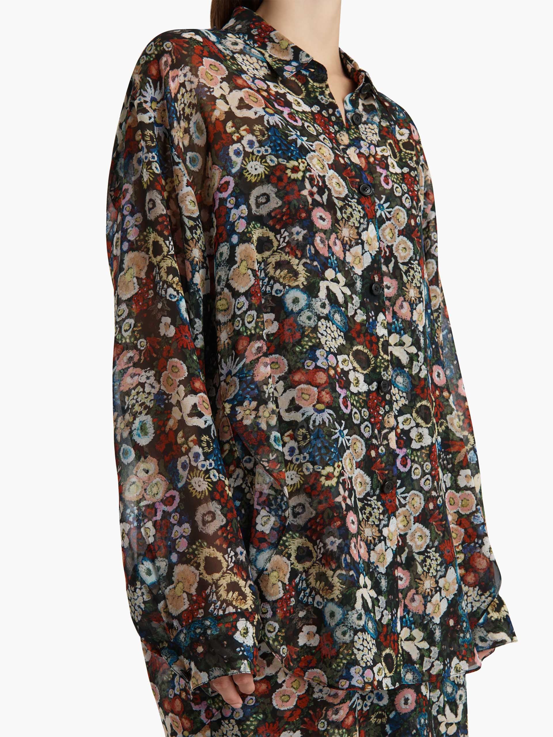 KHAITE - Goya Bluse aus Seidenchiffon für Damen in Schwarz Multi - Black Multi