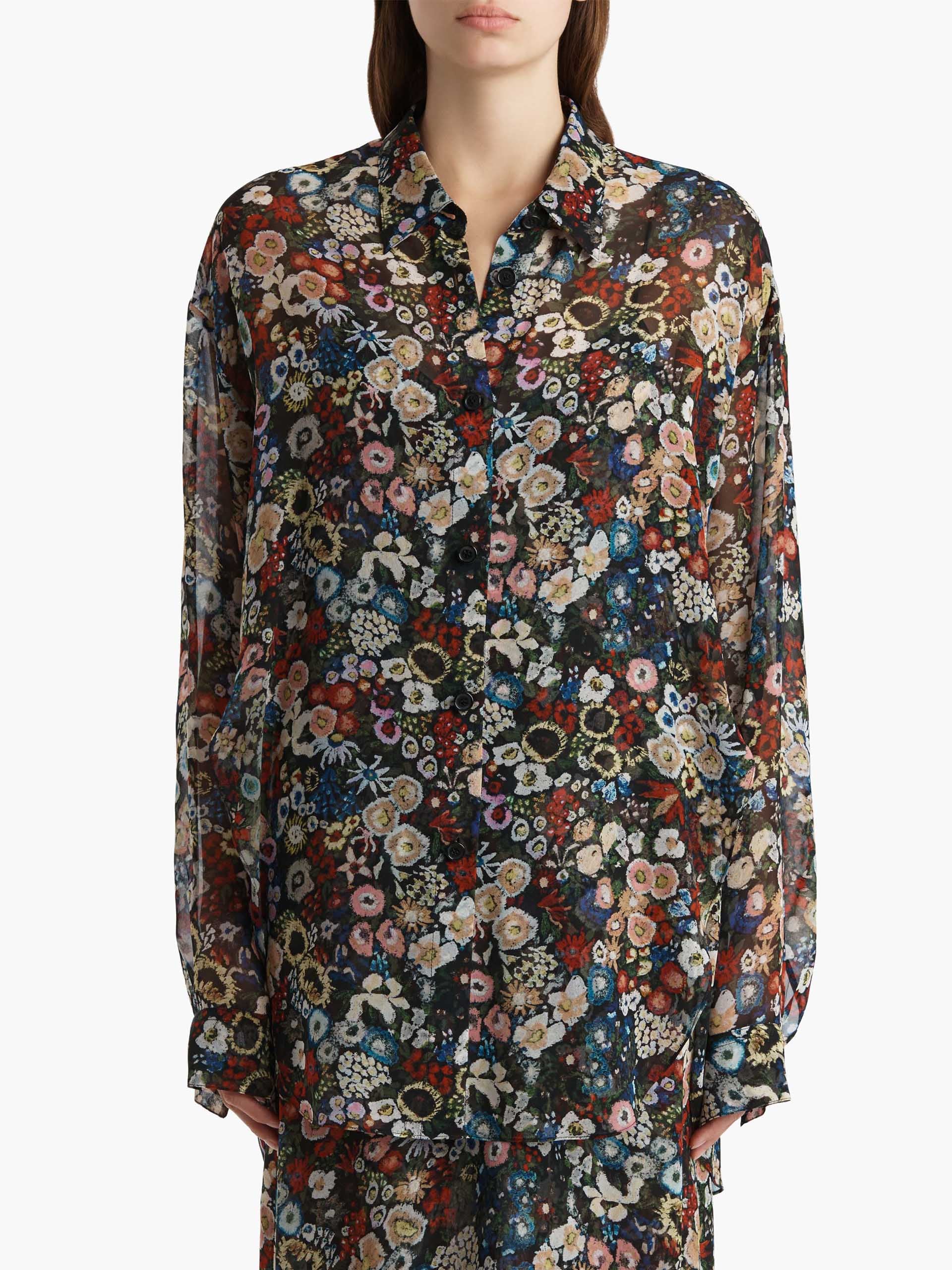 KHAITE - Goya Bluse aus Seidenchiffon für Damen in Schwarz Multi - Black Multi