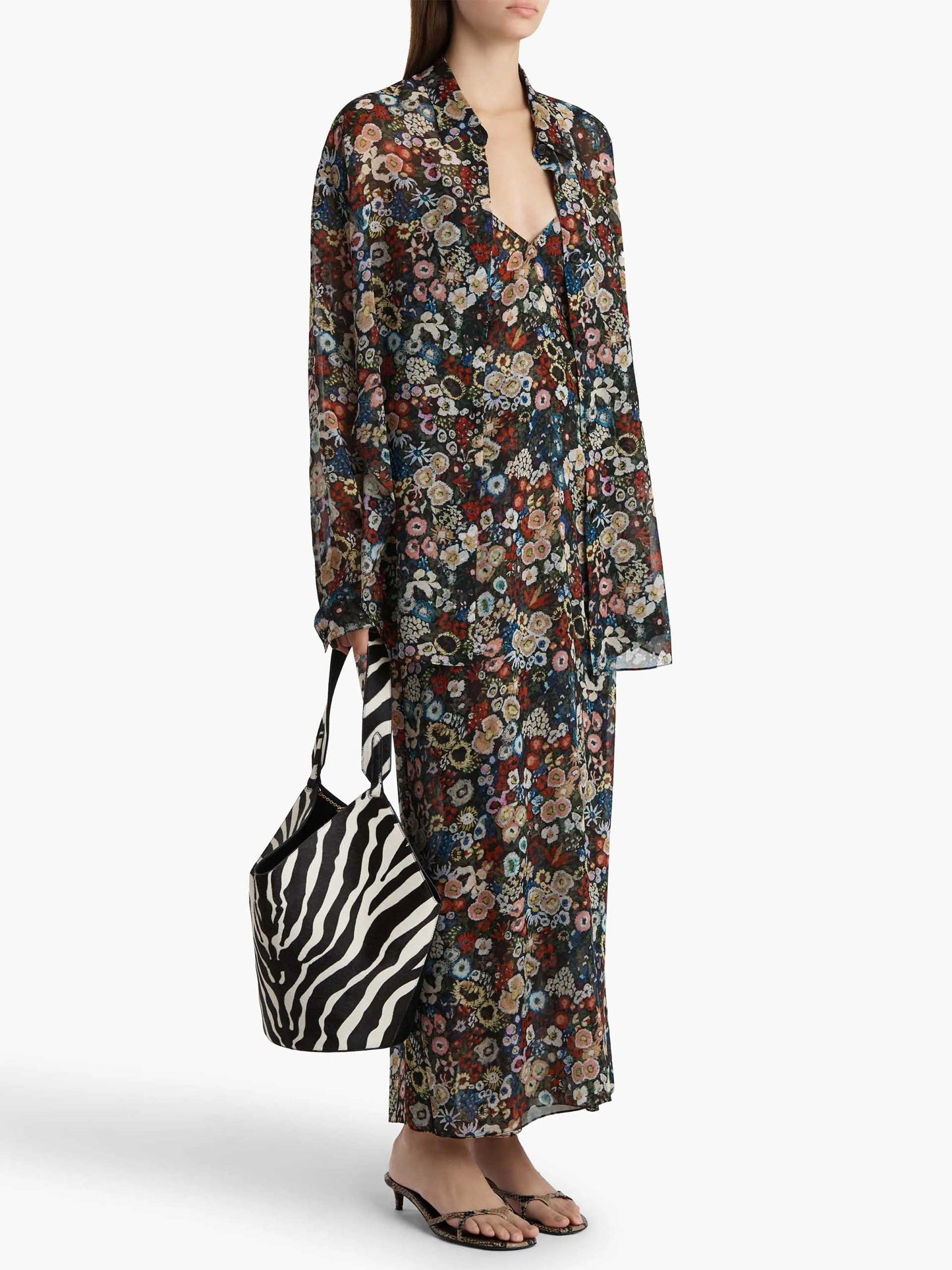 KHAITE - Goya Bluse aus Seidenchiffon für Damen in Schwarz Multi - Black Multi