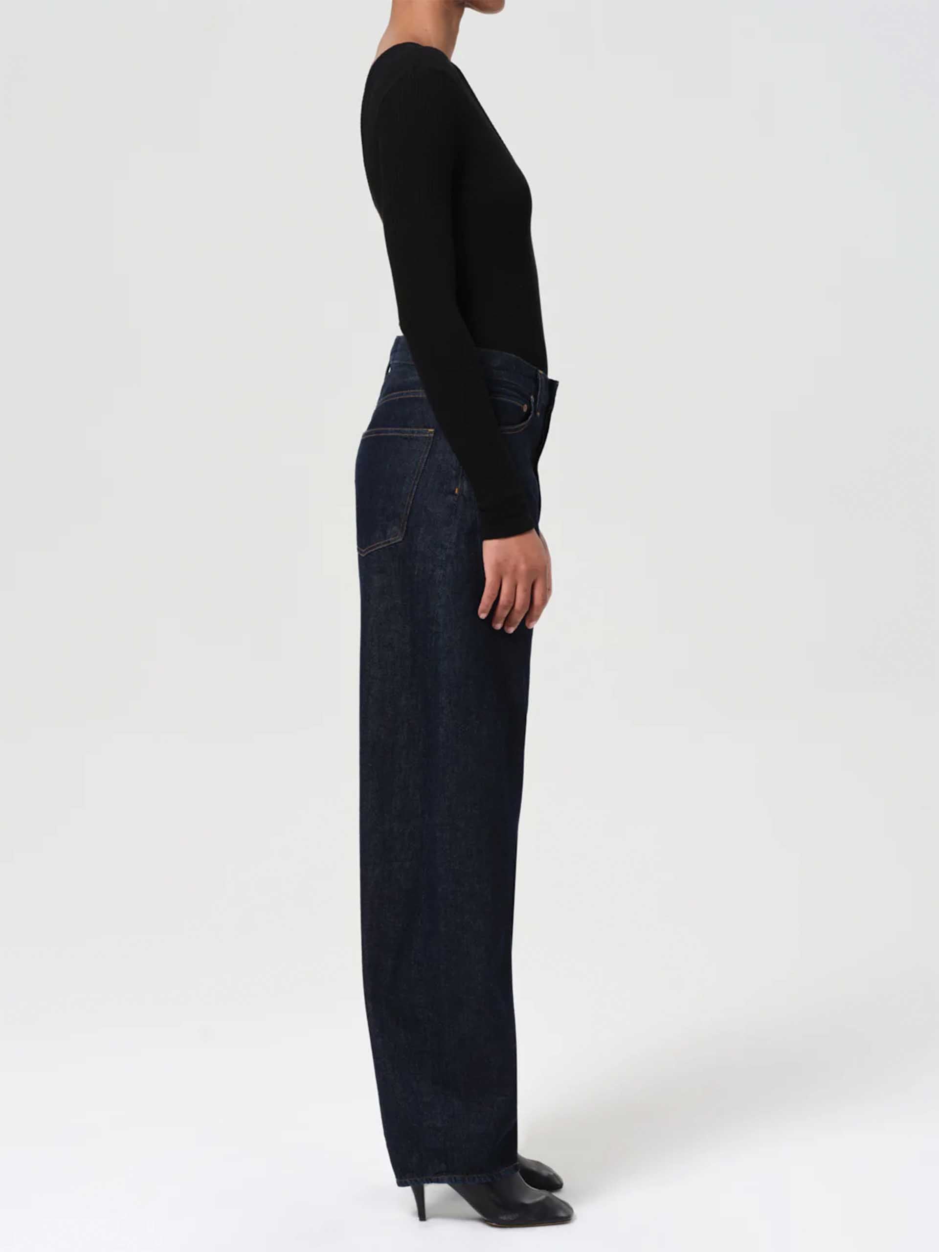 AGOLDE - High-Rise Jeans Luna Pieced für Damen Rinse Indigoblau