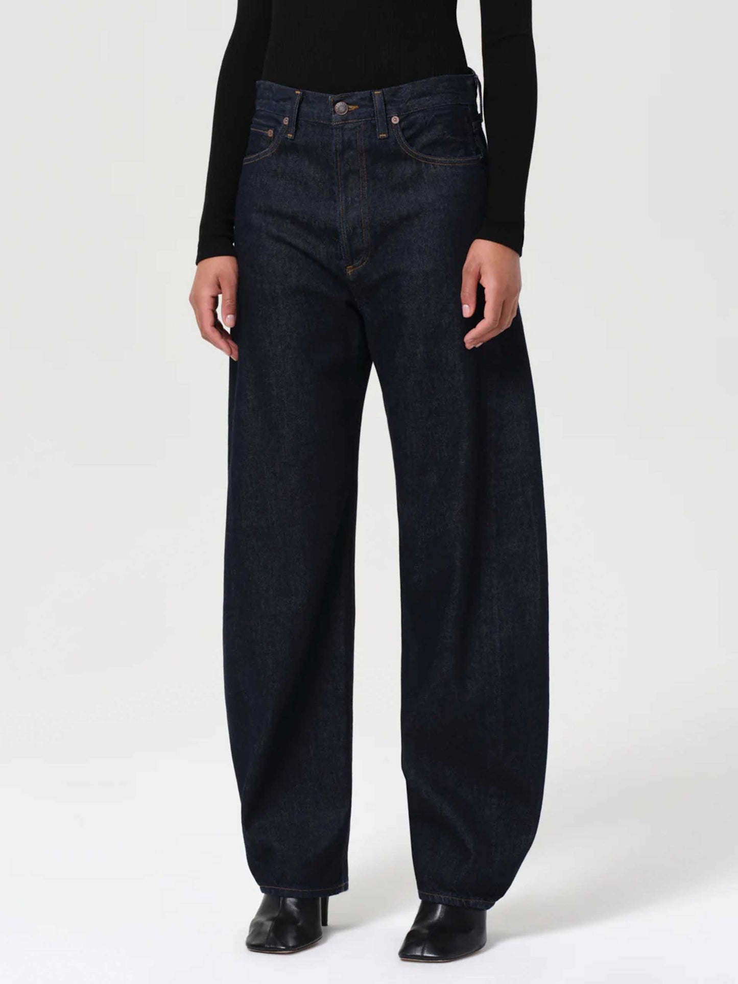 AGOLDE - High-Rise Jeans Luna Pieced für Damen Rinse Indigoblau