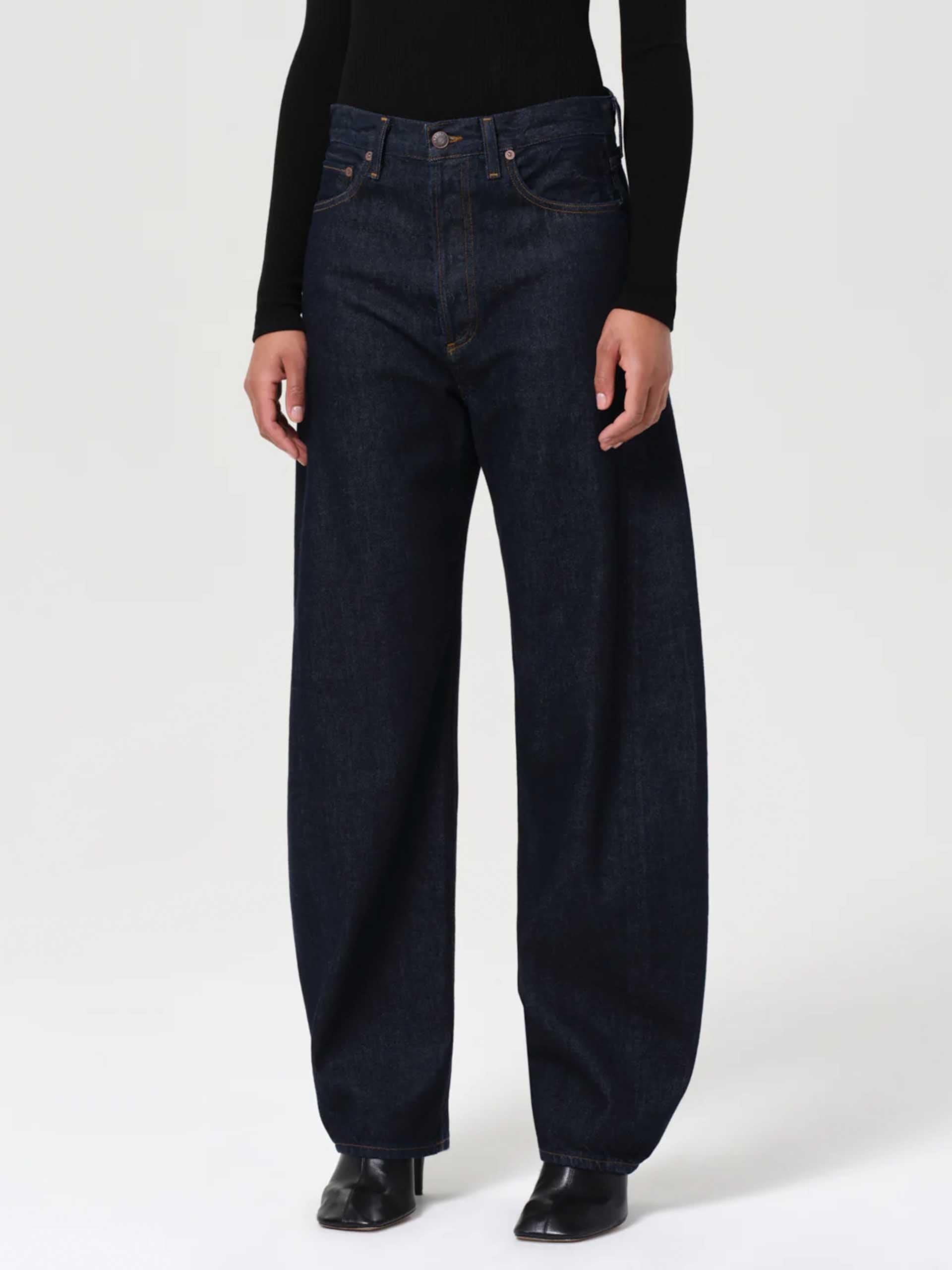 AGOLDE - High-Rise Jeans Luna Pieced für Damen Rinse Indigoblau