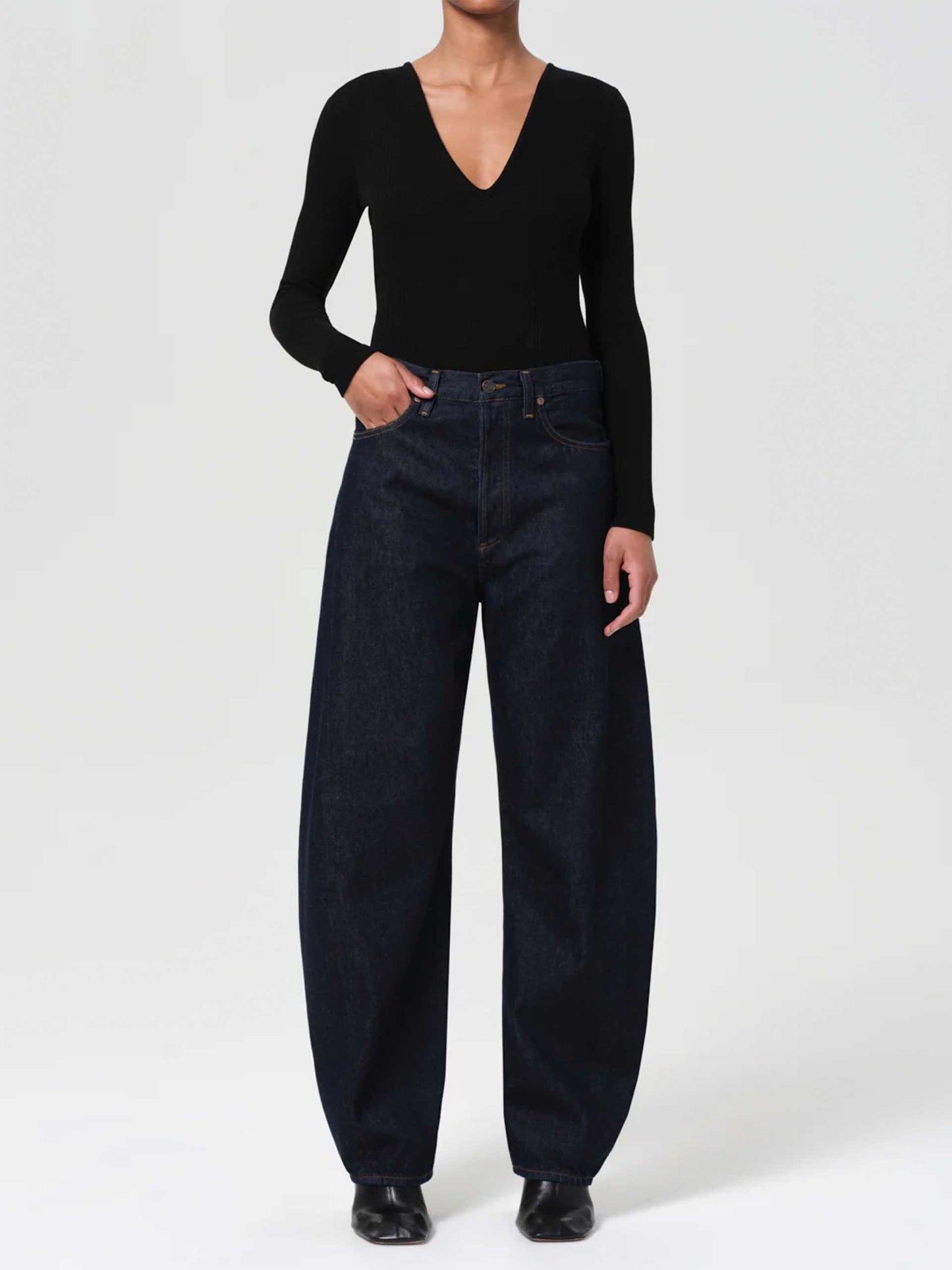 AGOLDE - High-Rise Jeans Luna Pieced für Damen Rinse Indigoblau