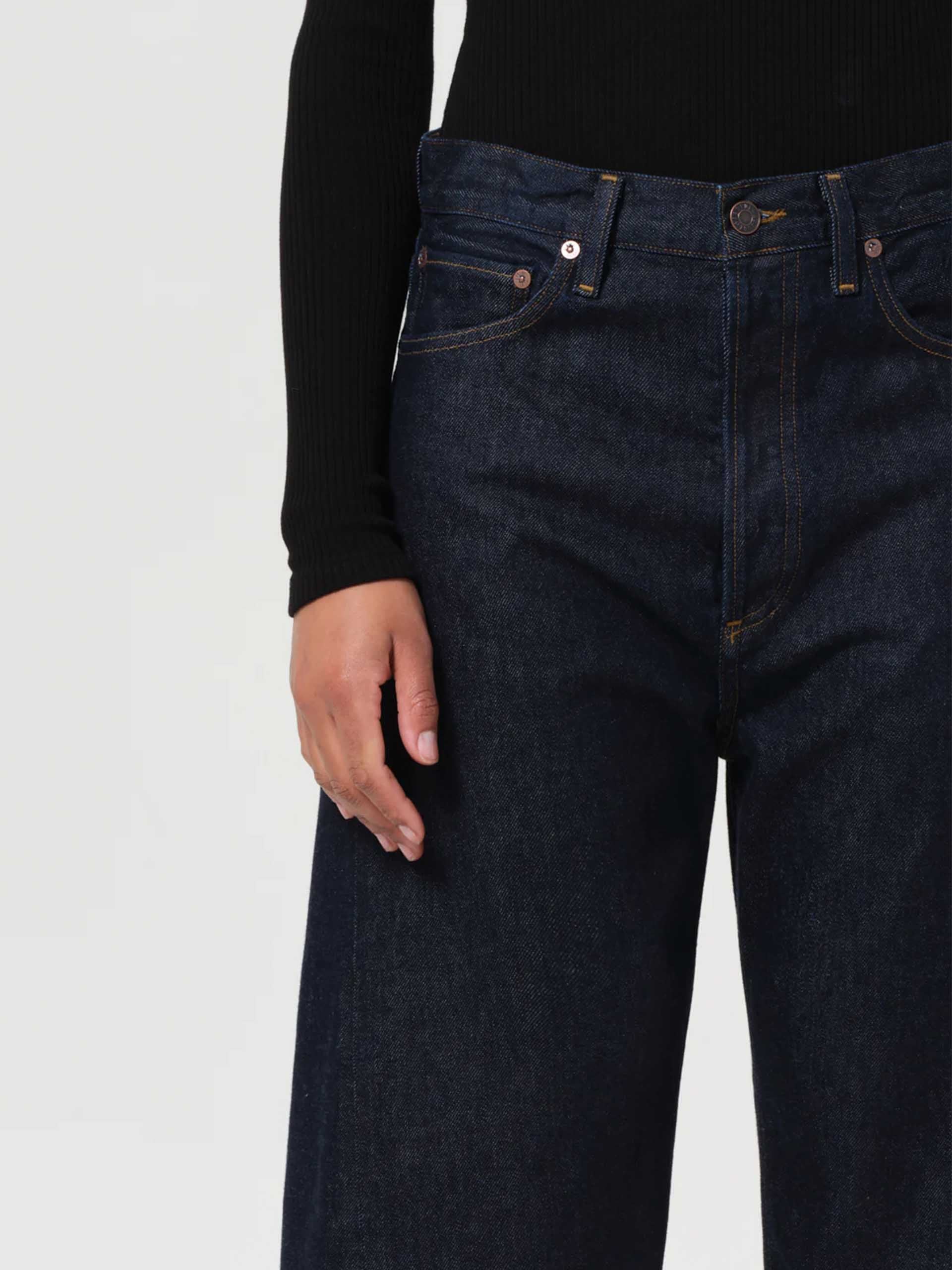 AGOLDE - High-Rise Jeans Luna Pieced für Damen Rinse Indigoblau