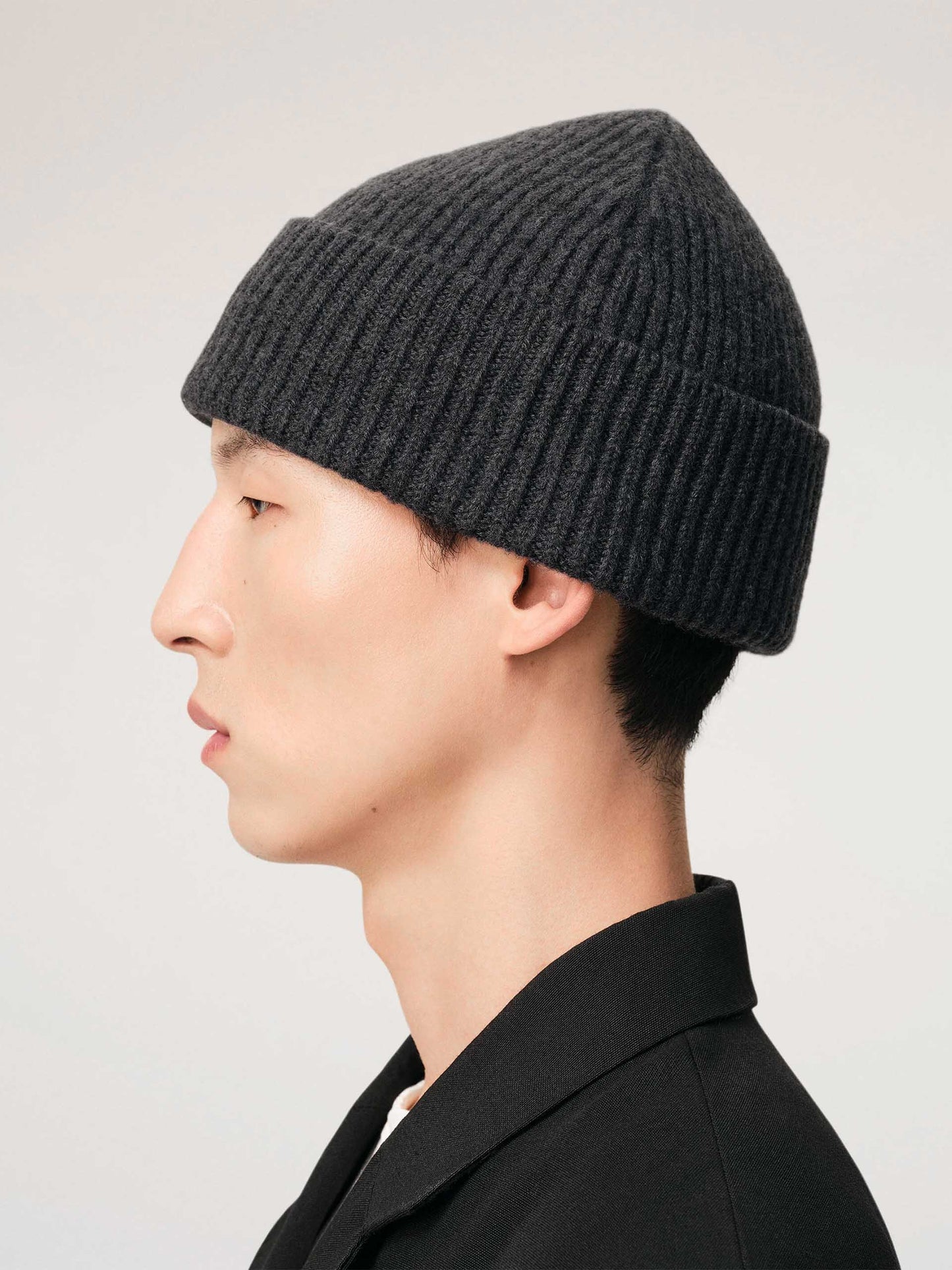 AMI PARIS - Ami De Coeur Mütze aus Merinowolle in Grau / Rot - Grey / Red