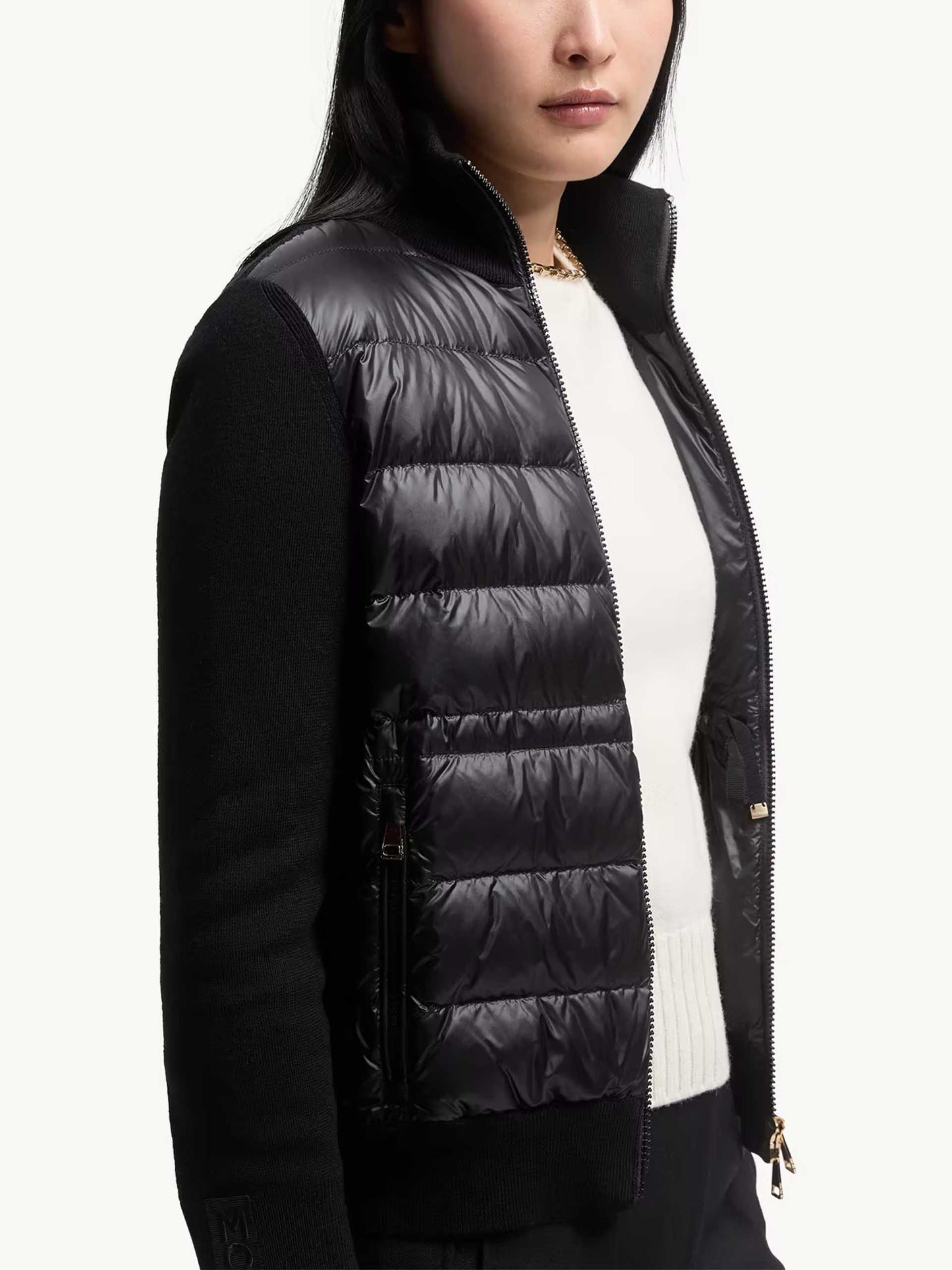 MONCLER - Cardigan aus Wolle mit Daunen für Damen