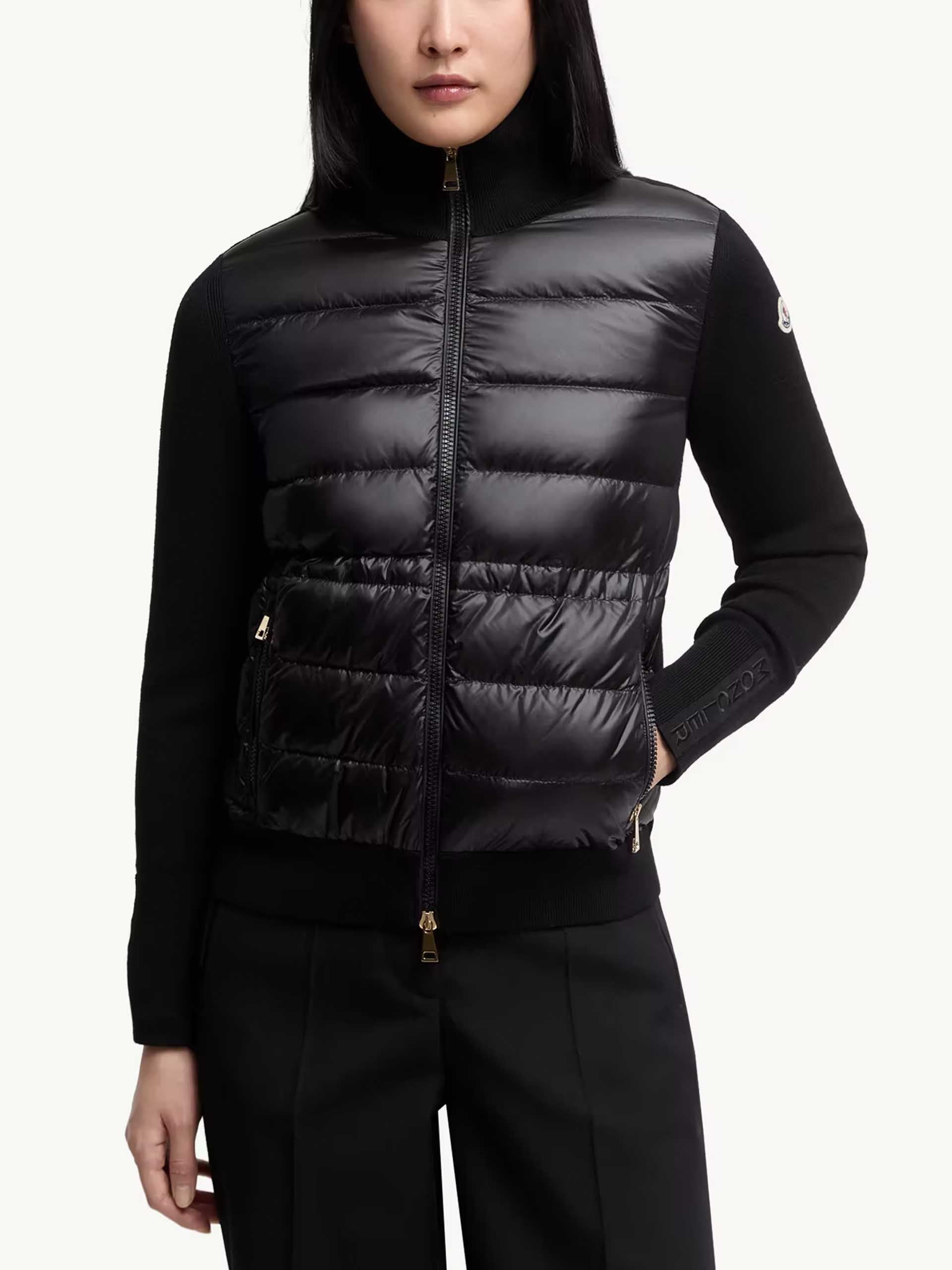 MONCLER - Cardigan aus Wolle mit Daunen für Damen