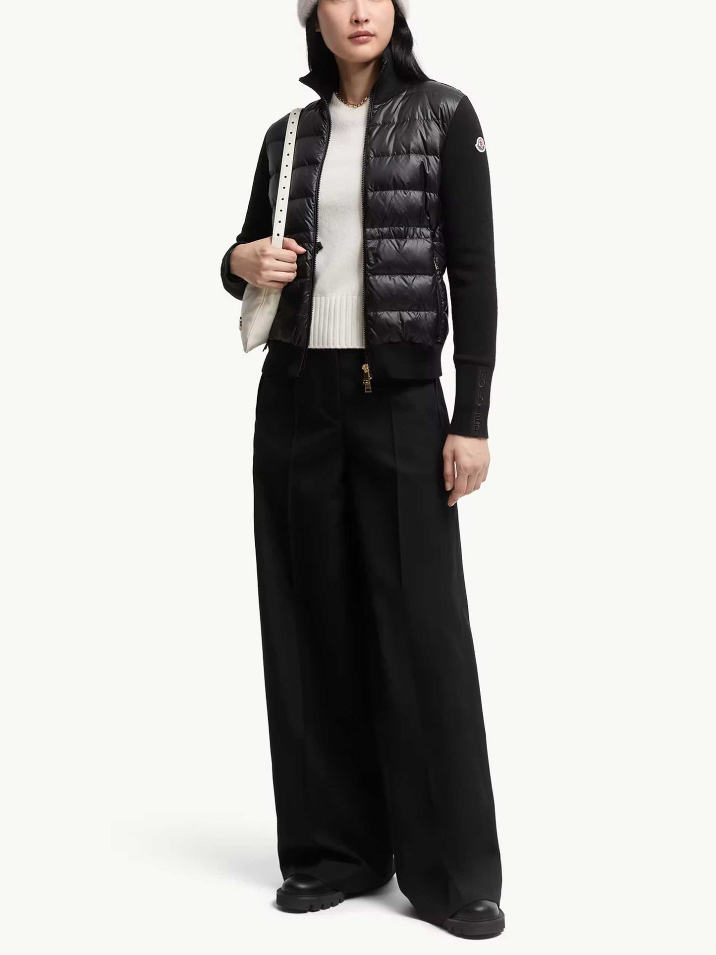 MONCLER - Cardigan aus Wolle mit Daunen für Damen