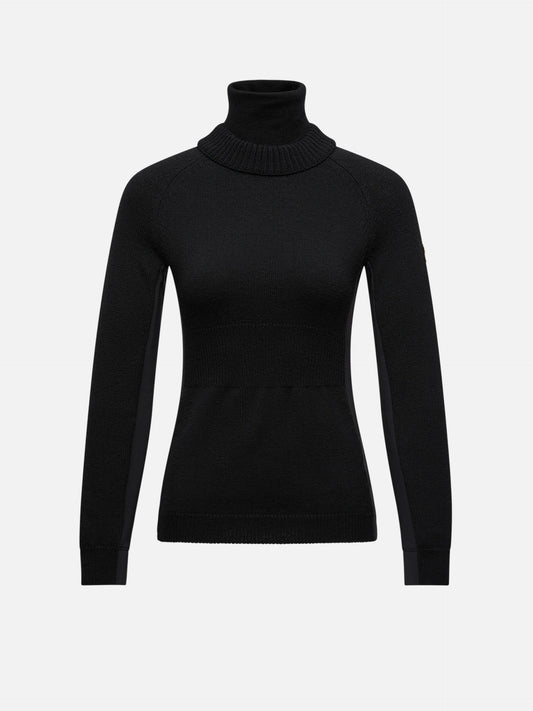 MONCLER GRENOBLE - Rollkragenpullover aus Wolle für Damen in Schwarz - Black